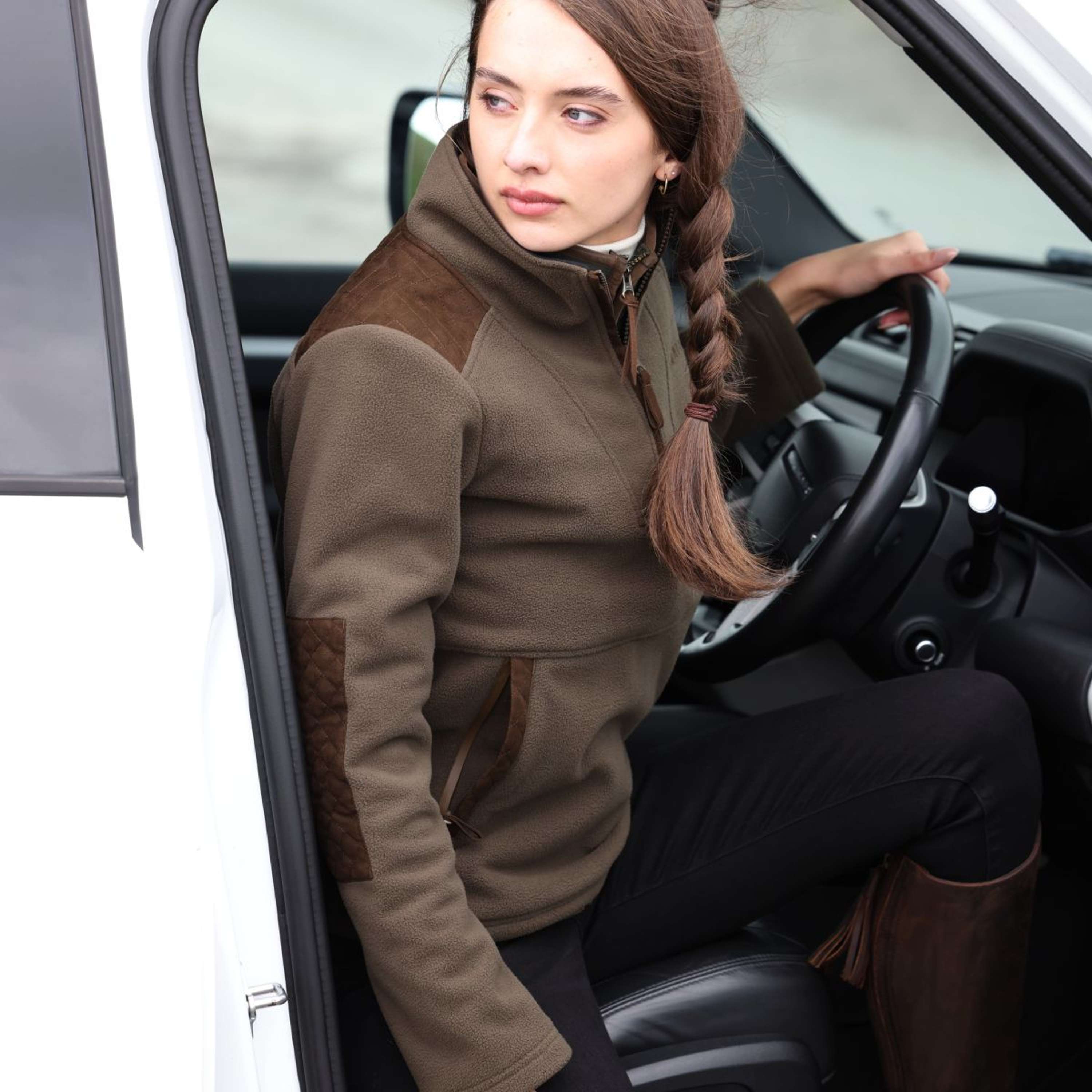 Aubrion by Shires Sweater Heritage Fleece Dark Olive