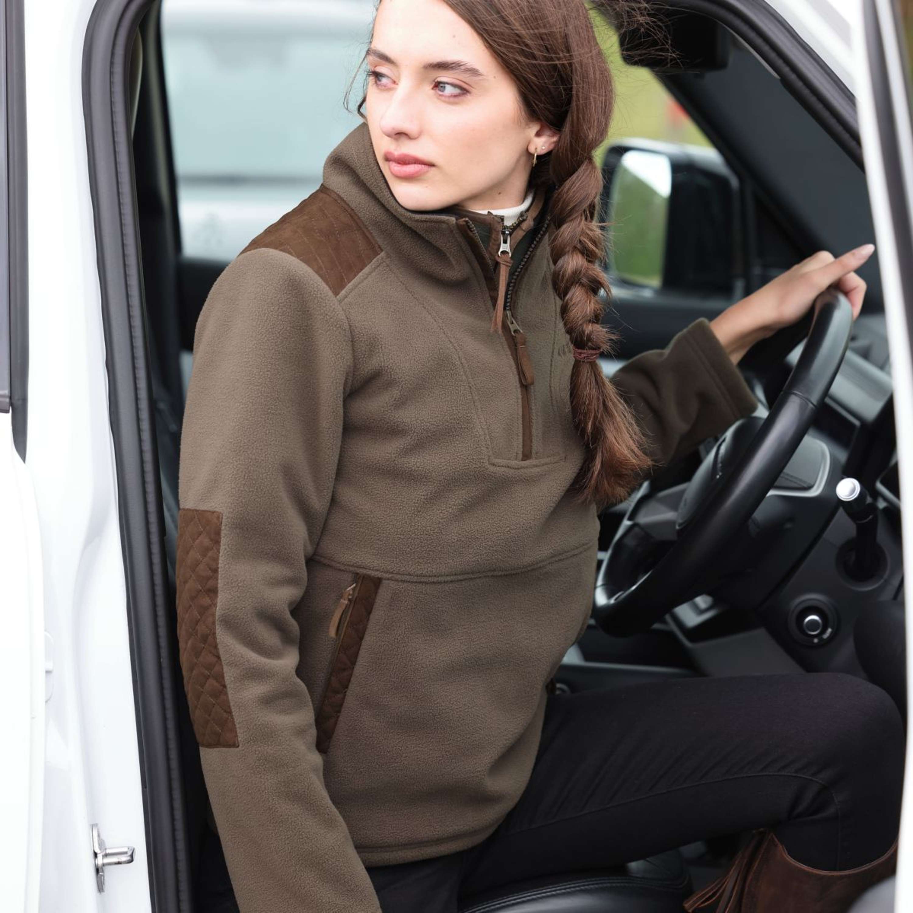 Aubrion by Shires Sweater Heritage Fleece Dark Olive