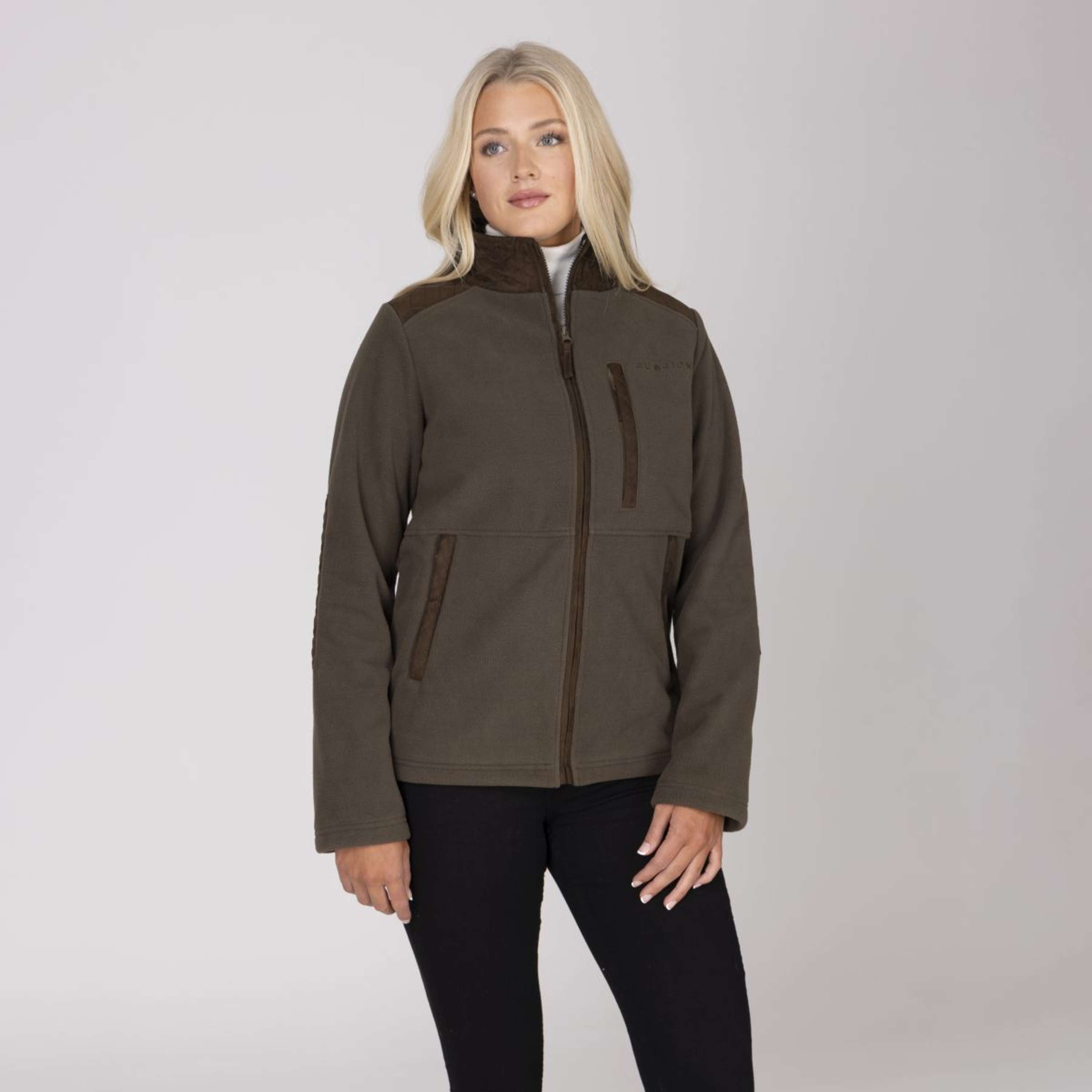 Aubrion by Shires Zip-Hoodie Heritage Fleece Dark Olive