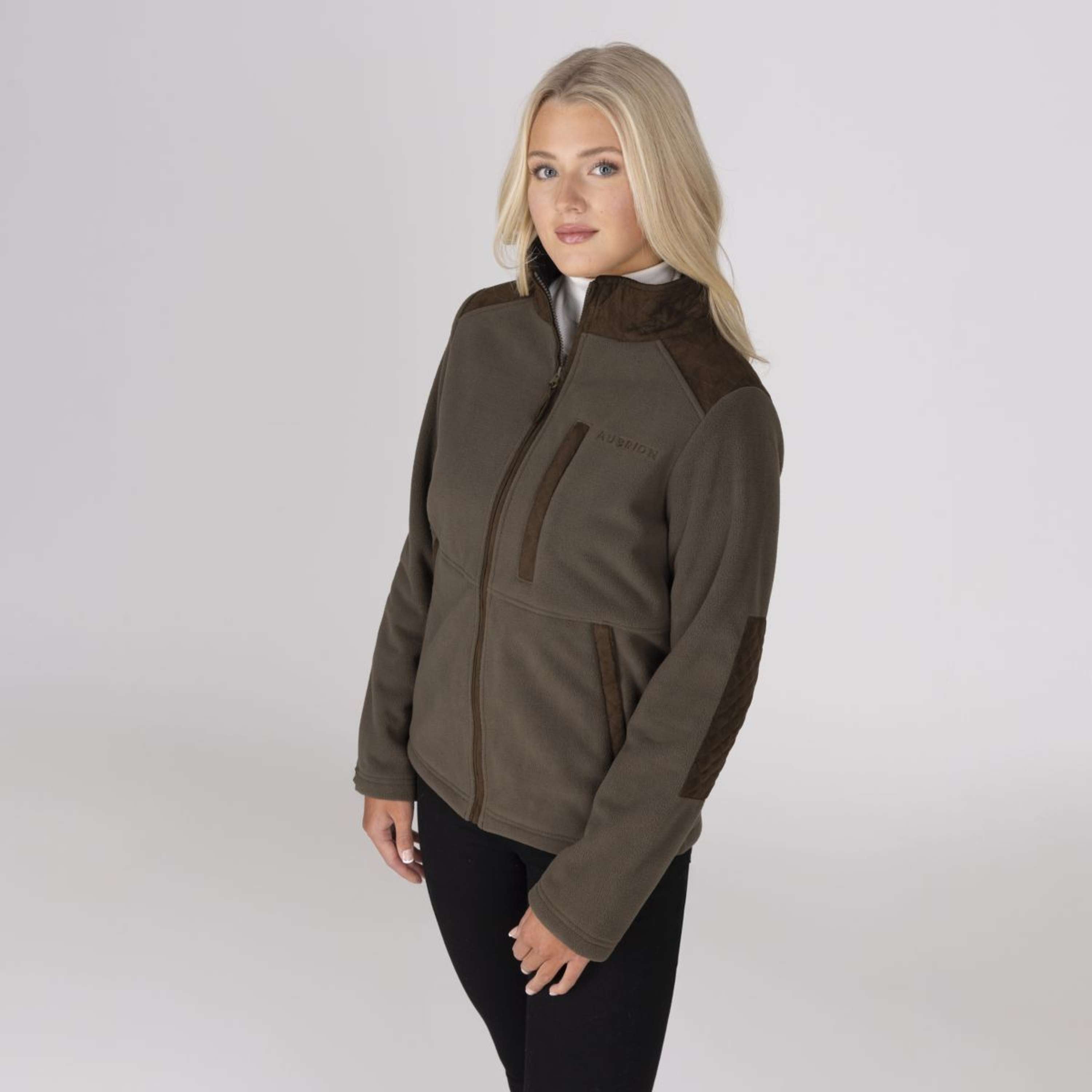 Aubrion by Shires Zip-Hoodie Heritage Fleece Dark Olive