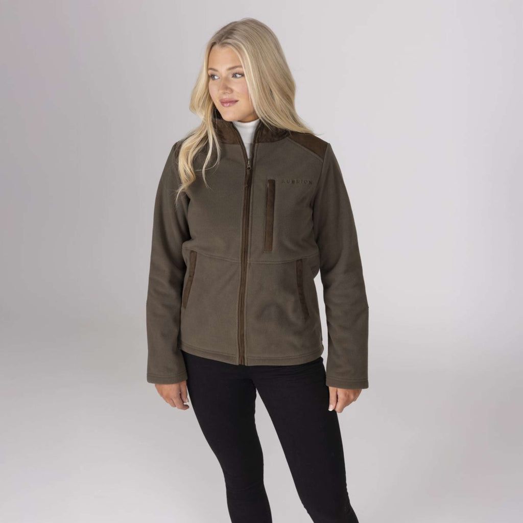 Aubrion by Shires Zip-Hoodie Heritage Fleece Dark Olive
