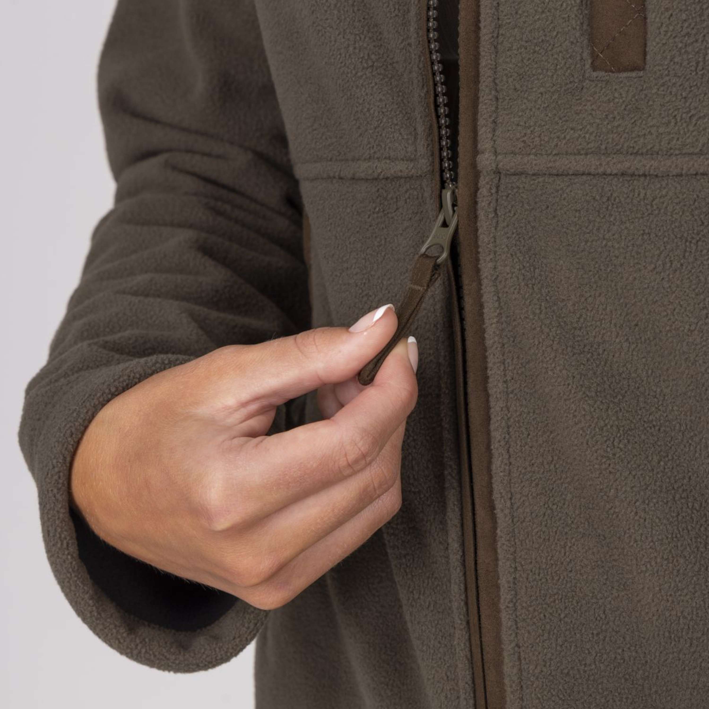 Aubrion by Shires Zip-Hoodie Heritage Fleece Dark Olive