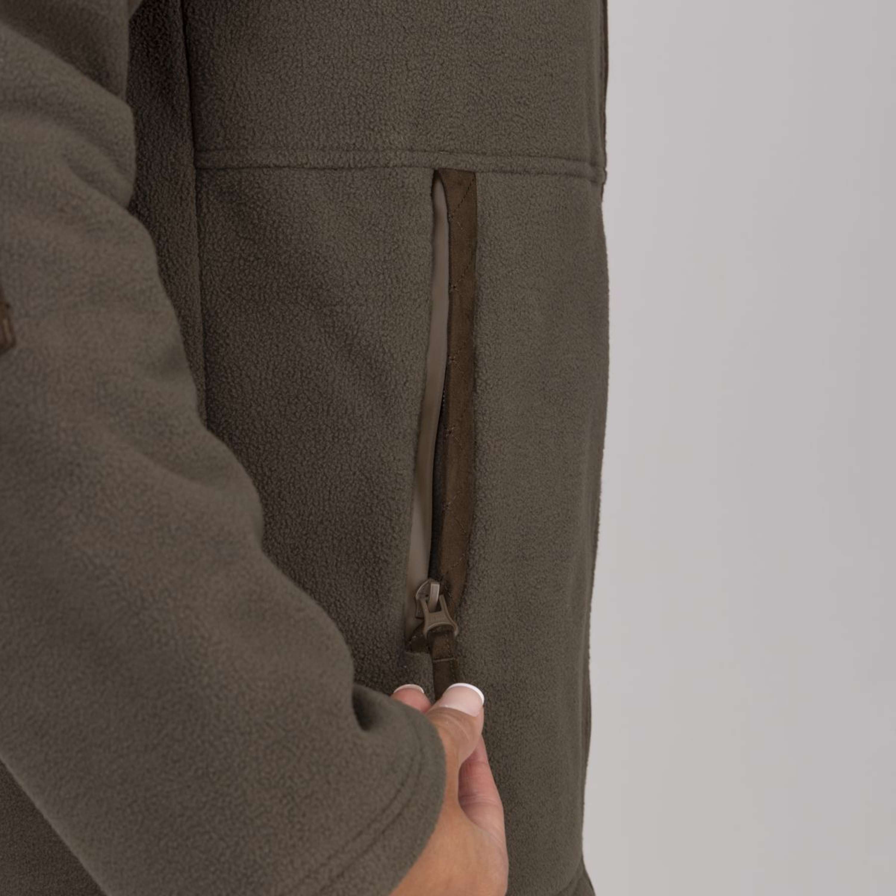 Aubrion by Shires Zip-Hoodie Heritage Fleece Dark Olive