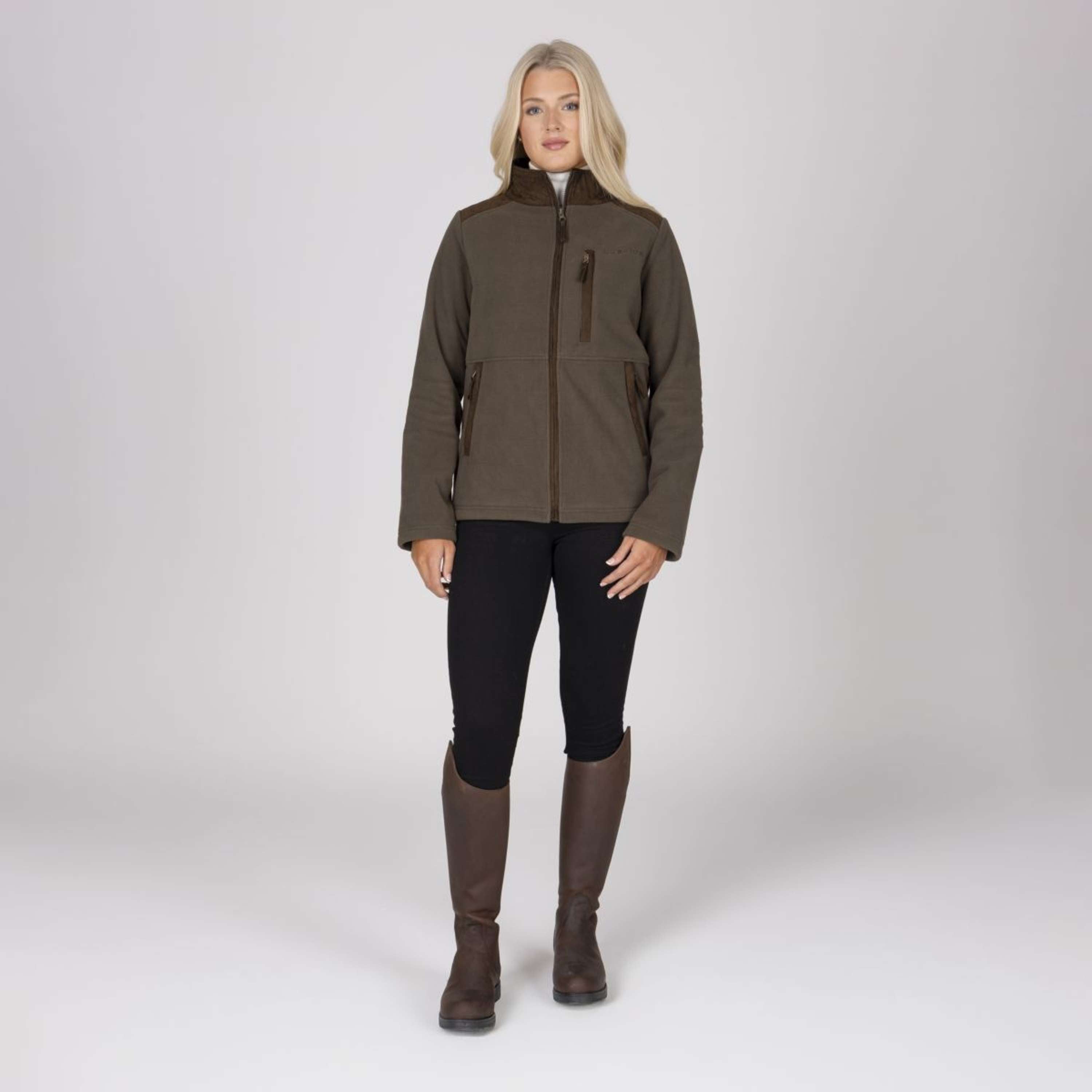 Aubrion by Shires Zip-Hoodie Heritage Fleece Dark Olive