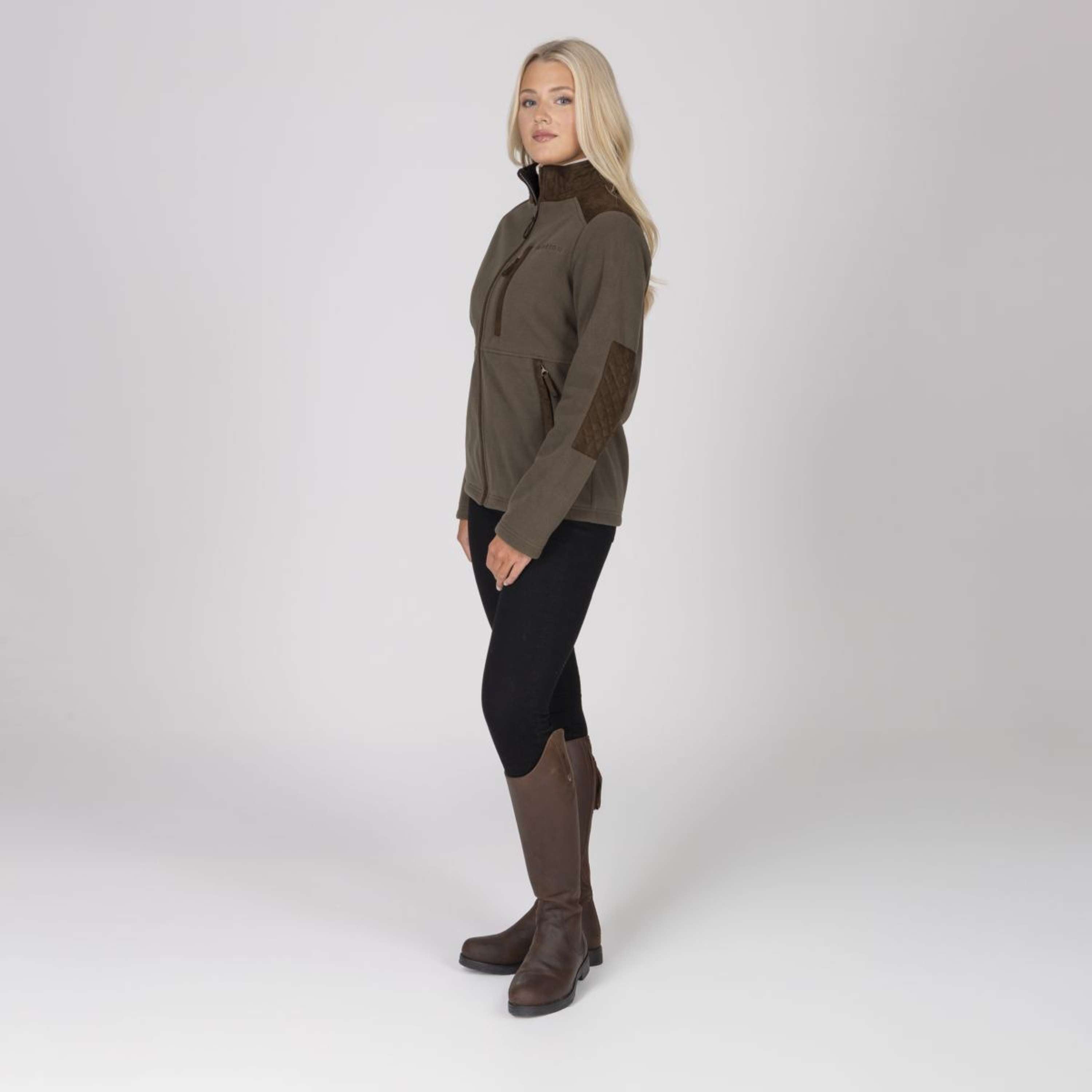 Aubrion by Shires Zip-Hoodie Heritage Fleece Dark Olive