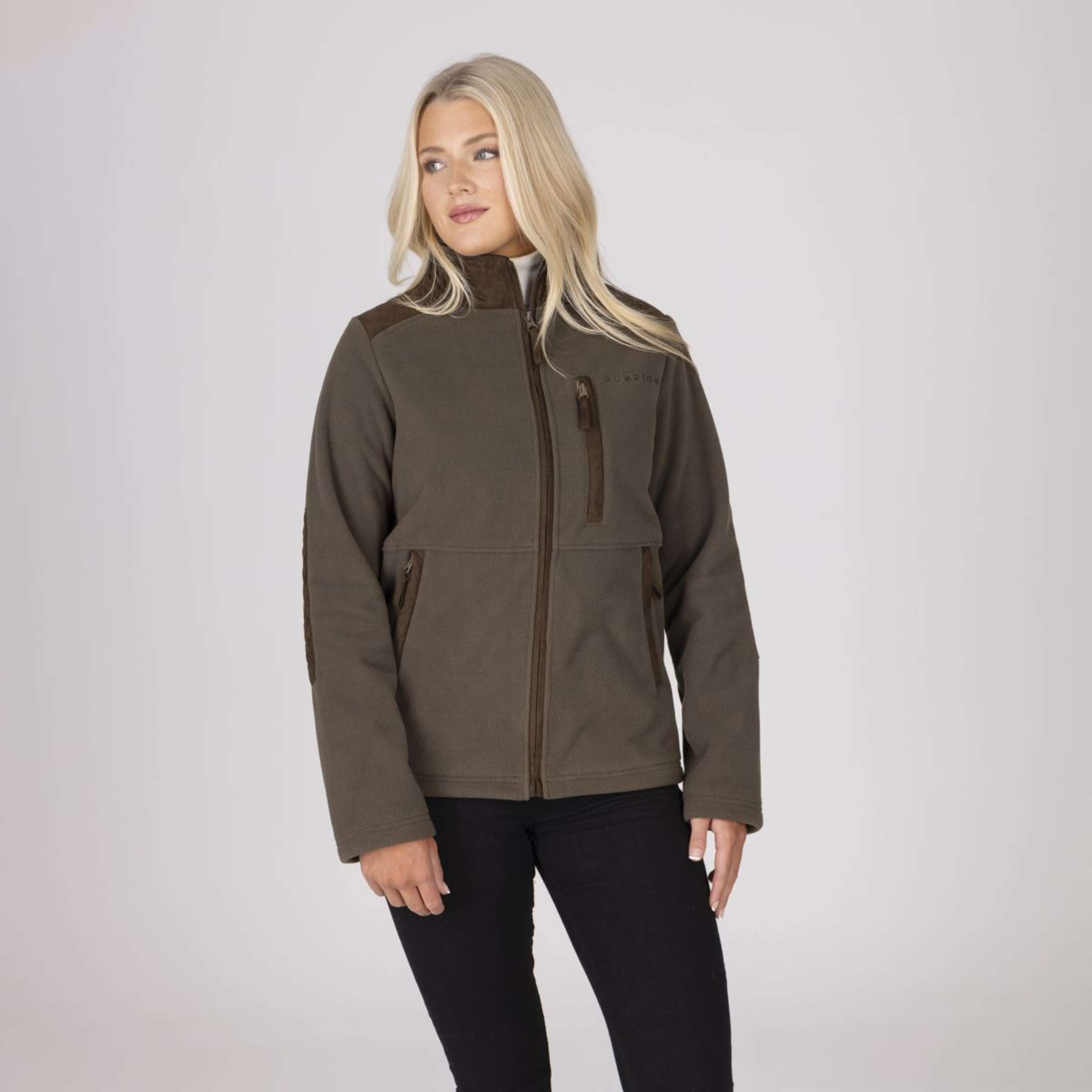 Aubrion by Shires Zip-Hoodie Heritage Fleece Dark Olive