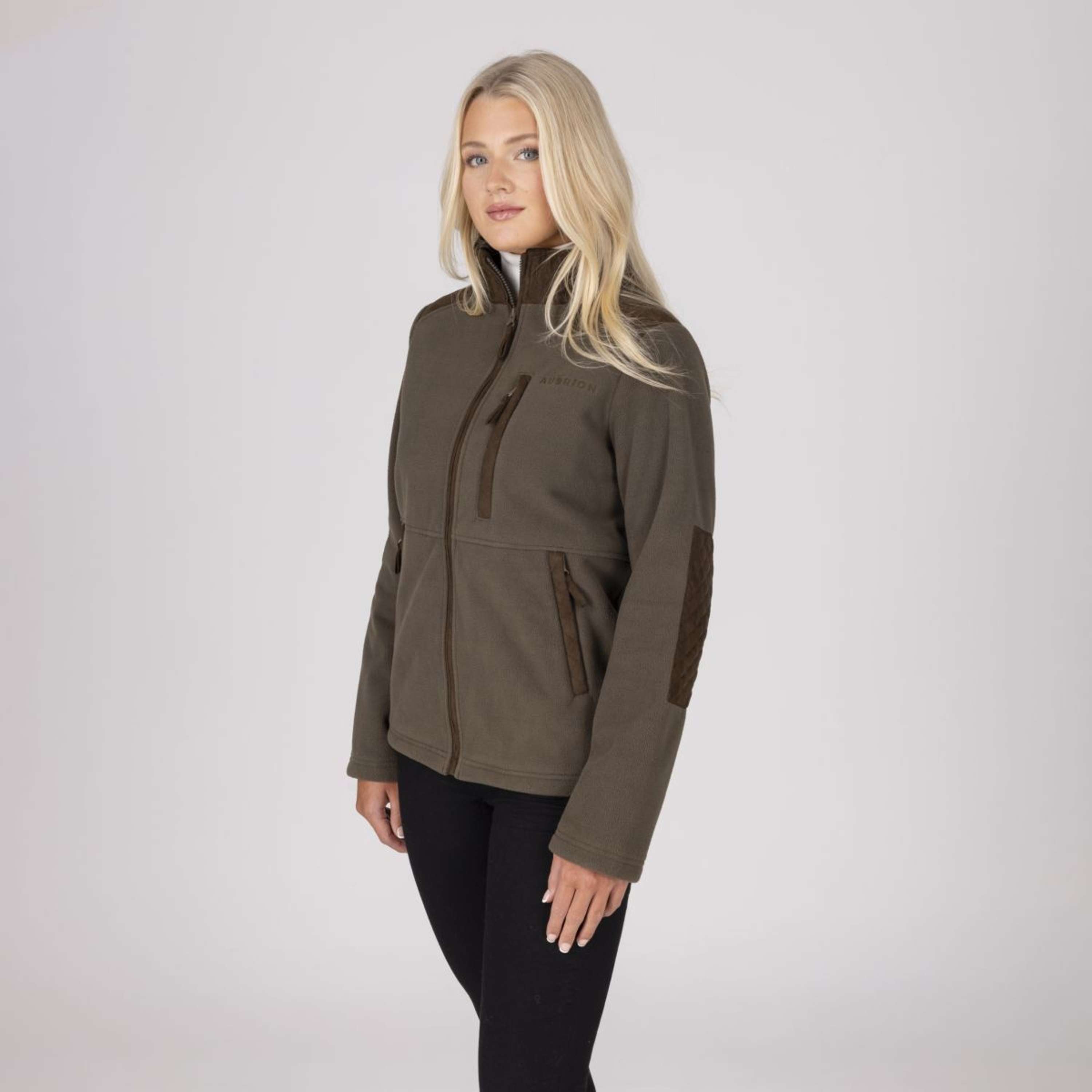 Aubrion by Shires Zip-Hoodie Heritage Fleece Dark Olive