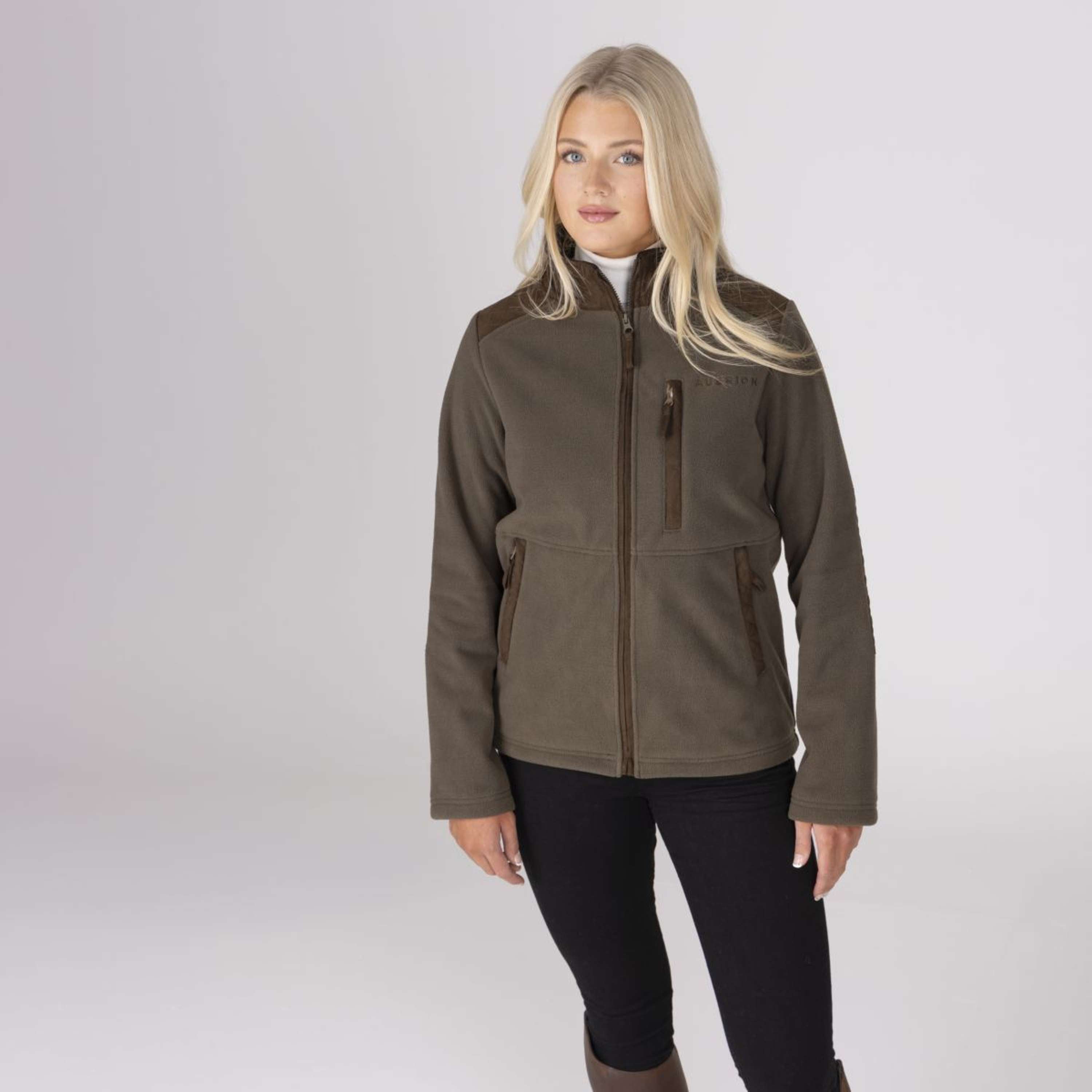Aubrion by Shires Zip-Hoodie Heritage Fleece Dark Olive