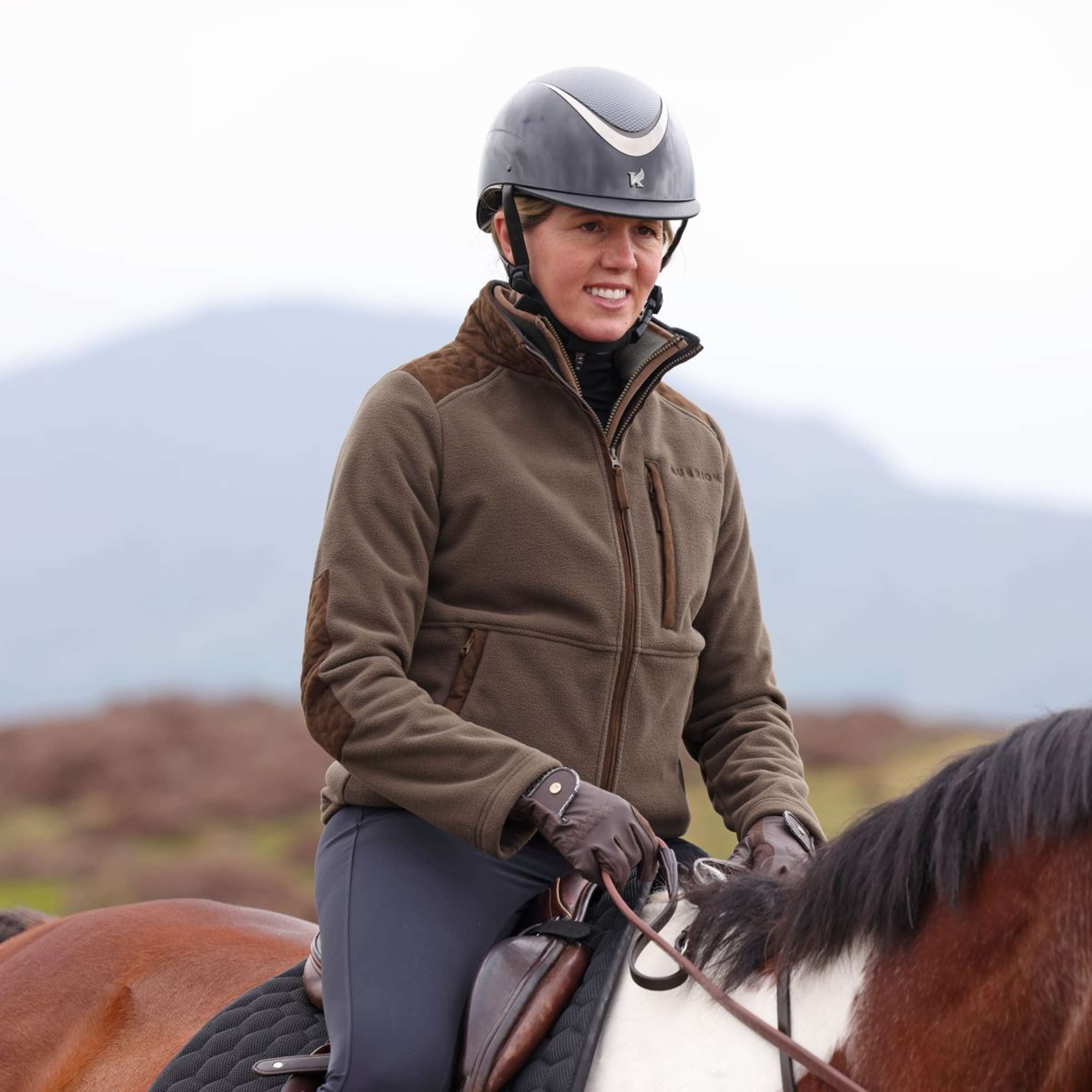 Aubrion by Shires Zip-Hoodie Heritage Fleece Dark Olive