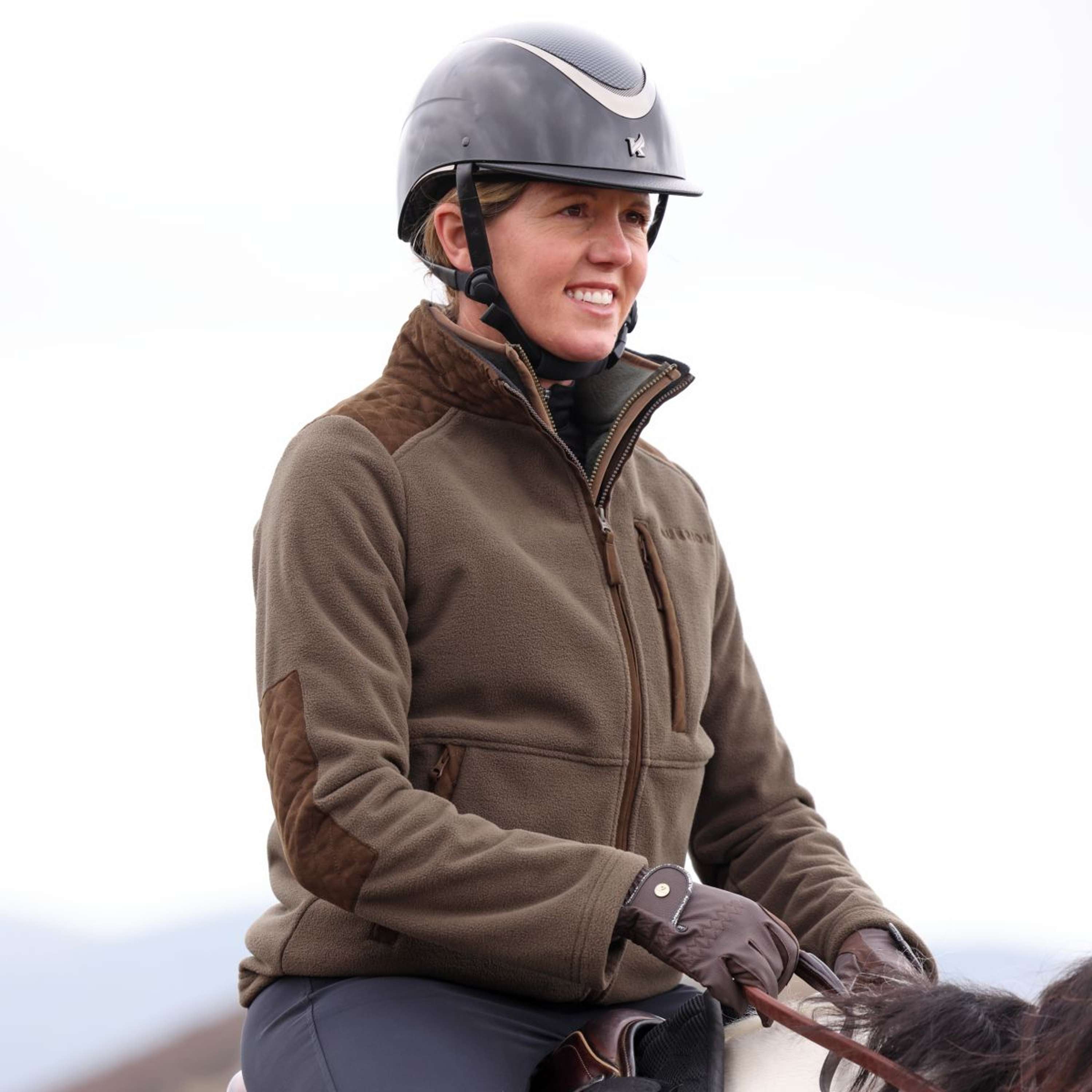 Aubrion by Shires Zip-Hoodie Heritage Fleece Dark Olive
