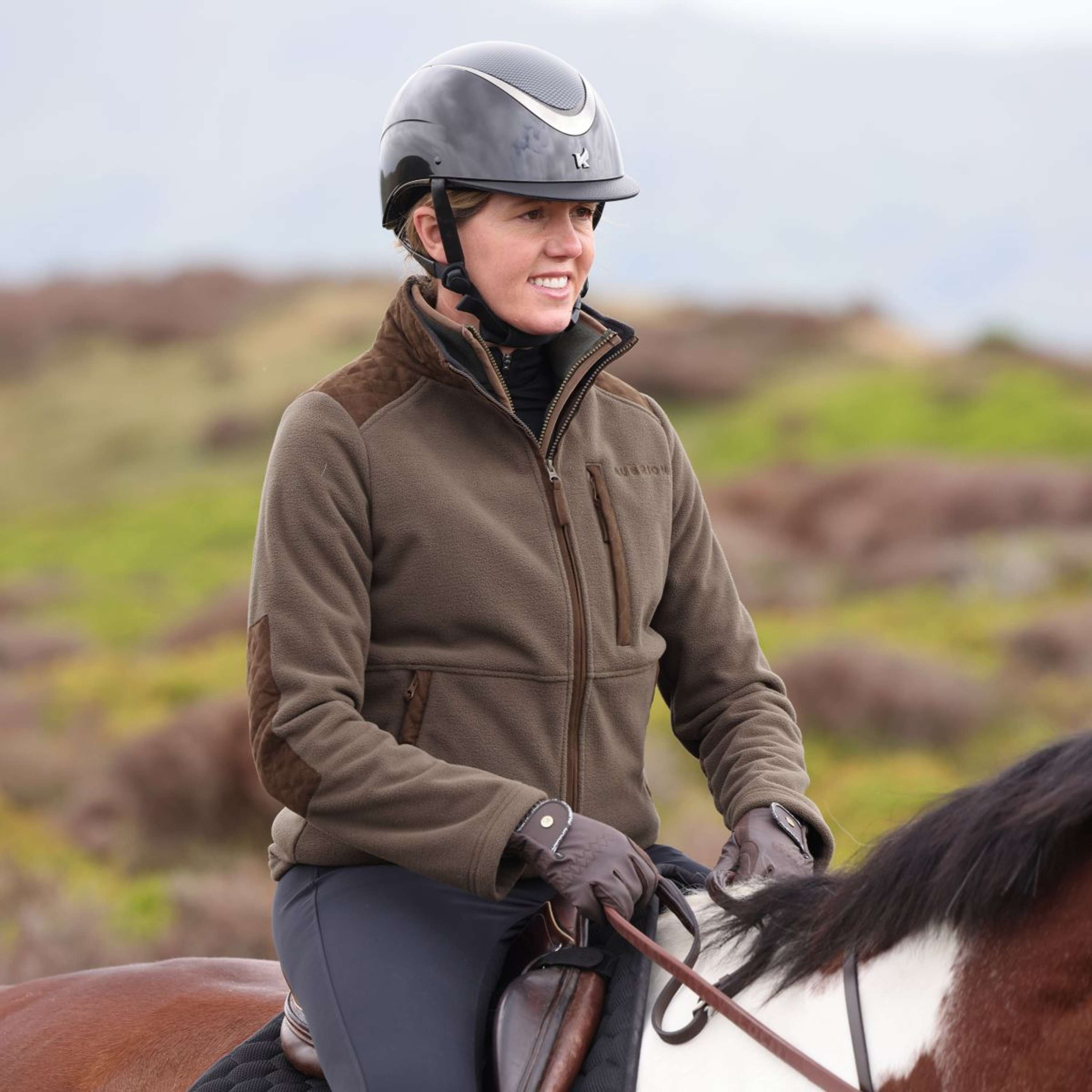 Aubrion by Shires Zip-Hoodie Heritage Fleece Dark Olive