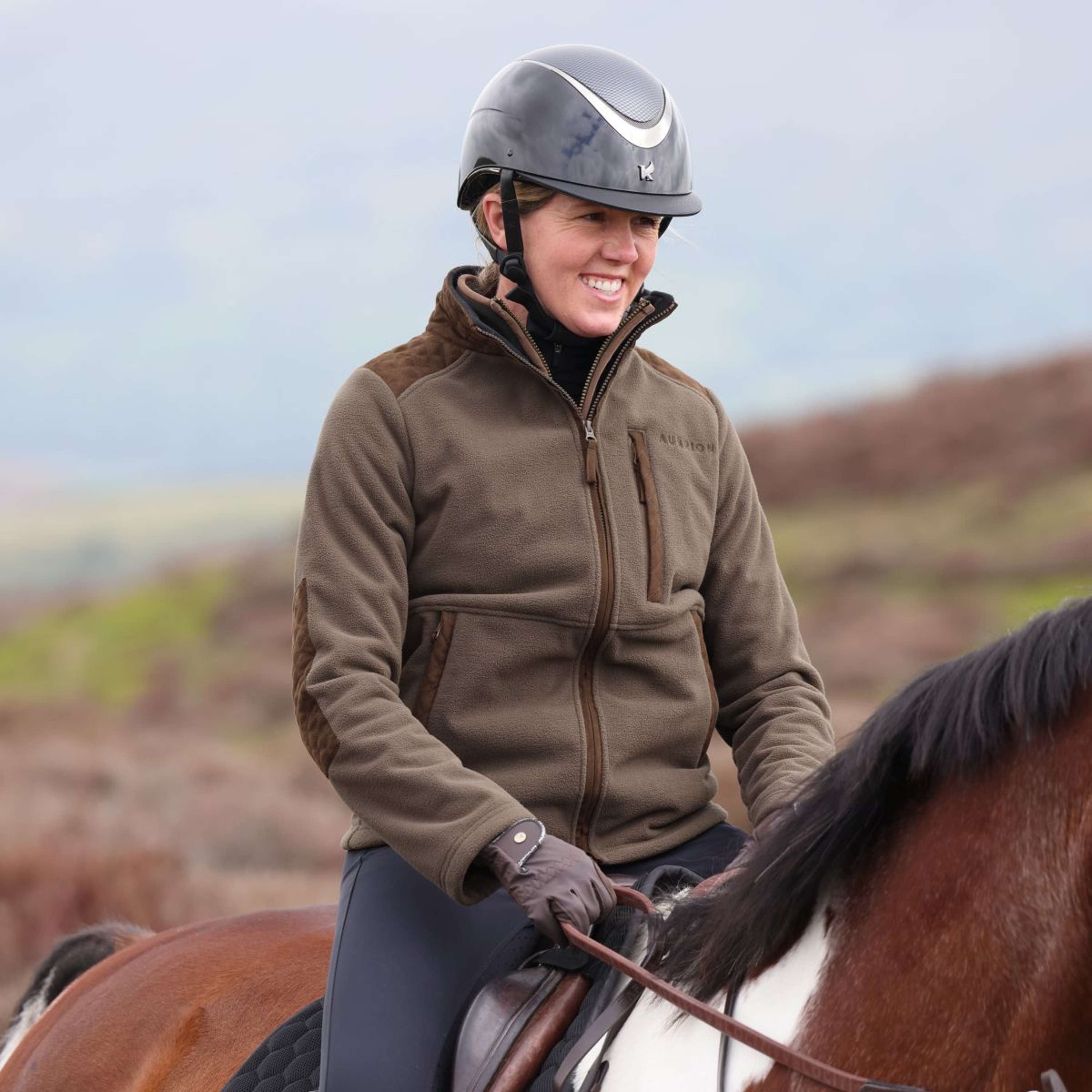 Aubrion by Shires Zip-Hoodie Heritage Fleece Dark Olive