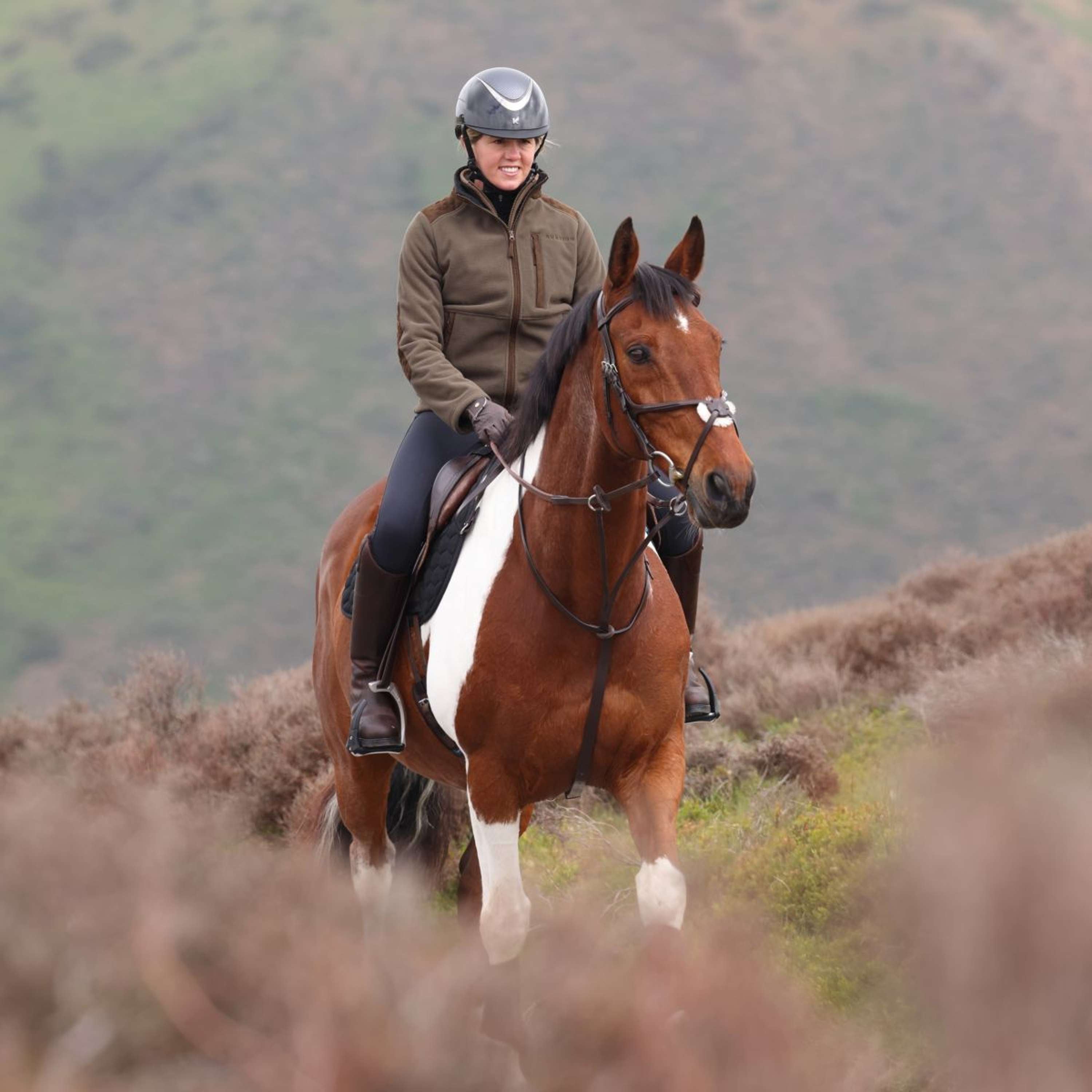 Aubrion by Shires Zip-Hoodie Heritage Fleece Dark Olive