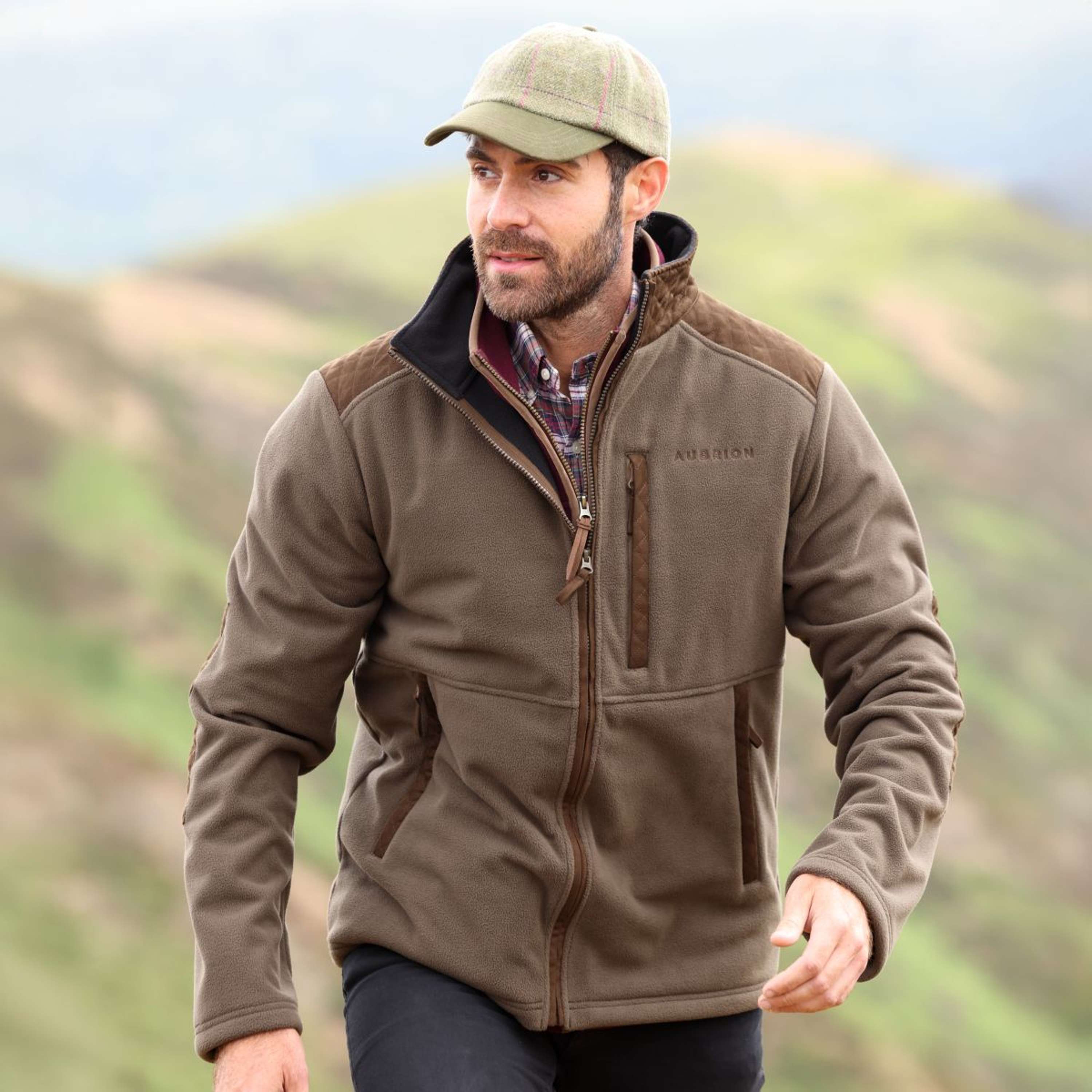 Aubrion by Shires Zip-Hoodie Heritage Fleece Dark Olive