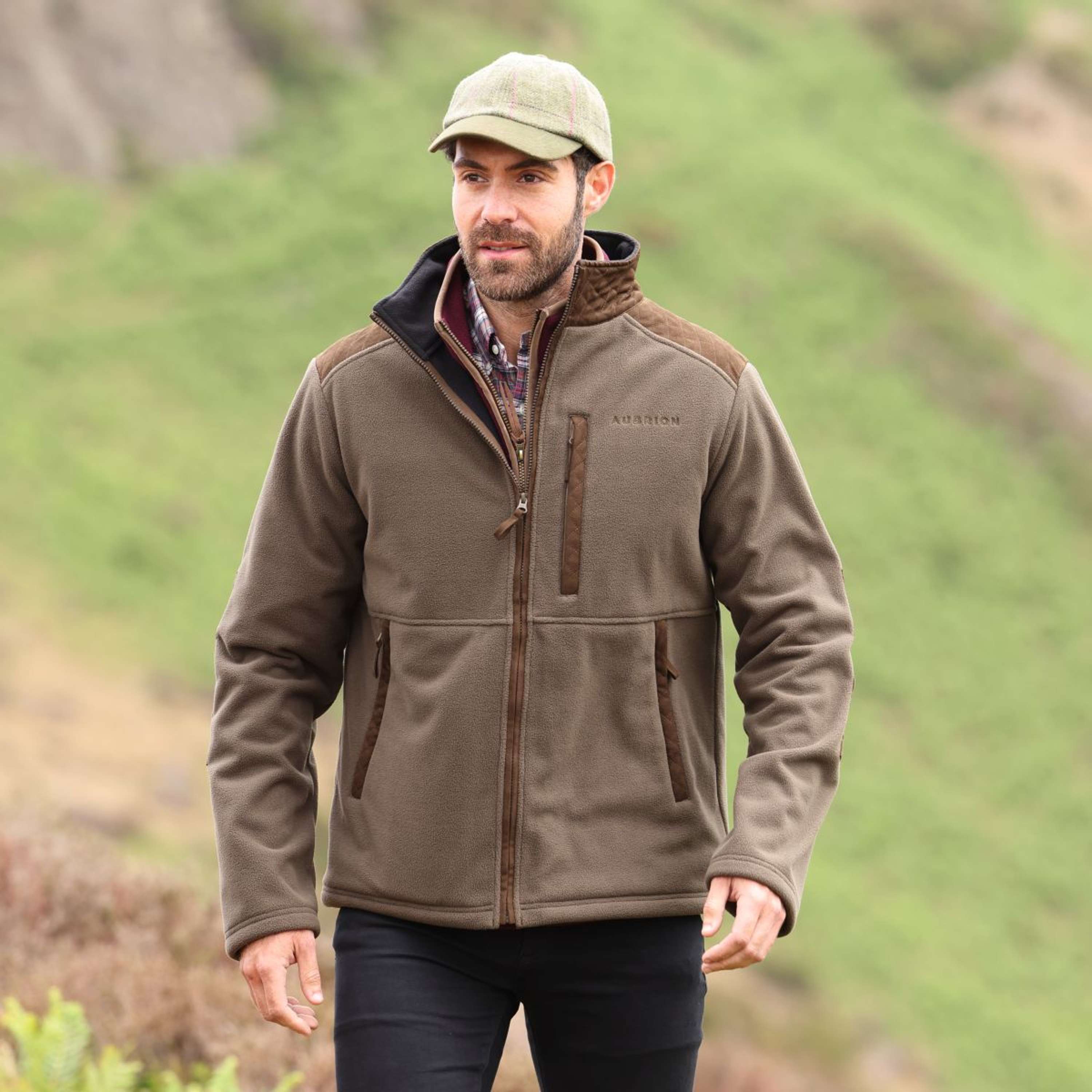 Aubrion by Shires Zip-Hoodie Heritage Fleece Dark Olive
