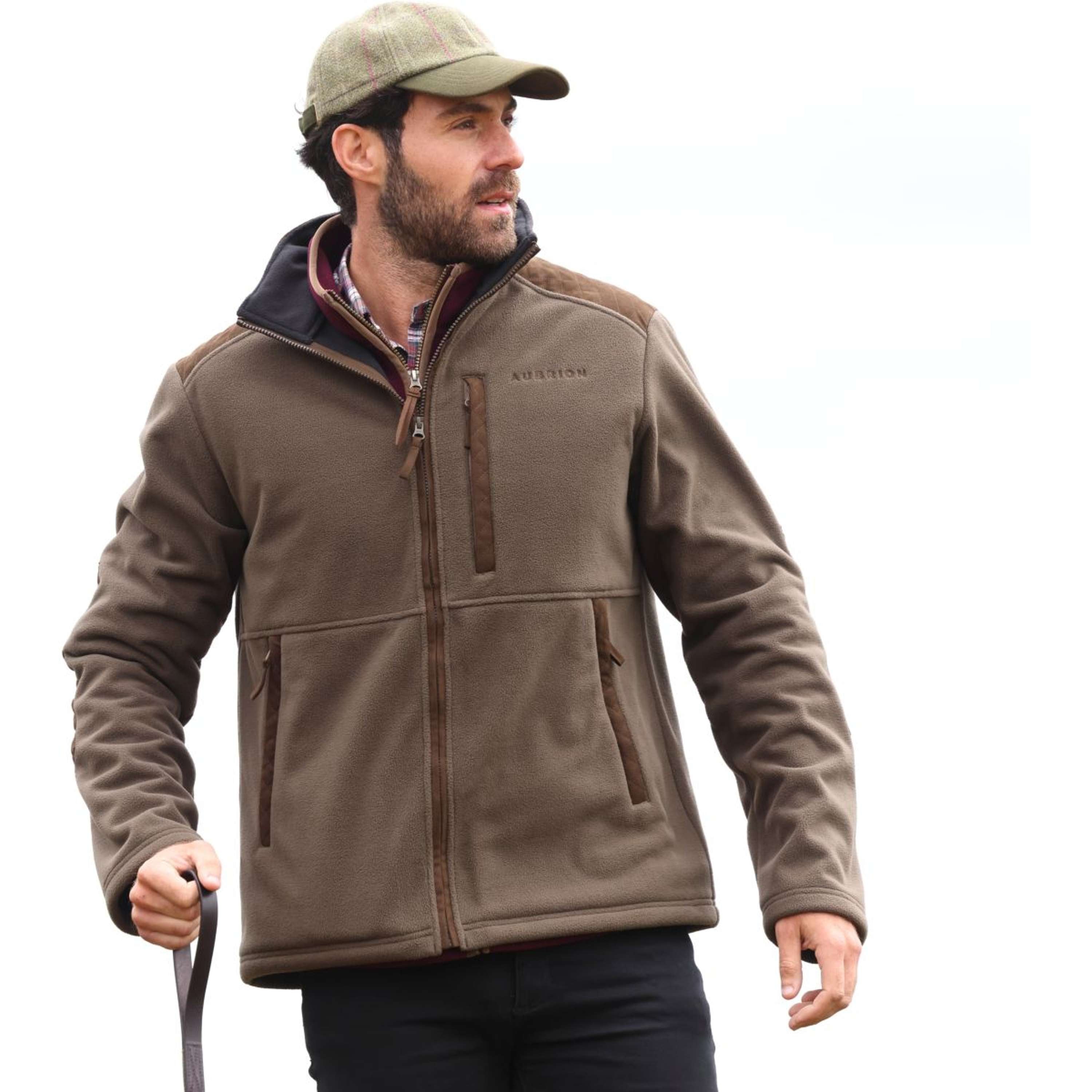 Aubrion by Shires Zip-Hoodie Heritage Fleece Dark Olive