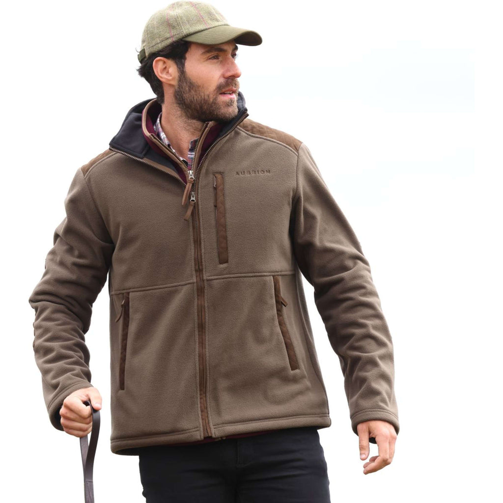 Aubrion by Shires Zip-Hoodie Heritage Fleece Dark Olive