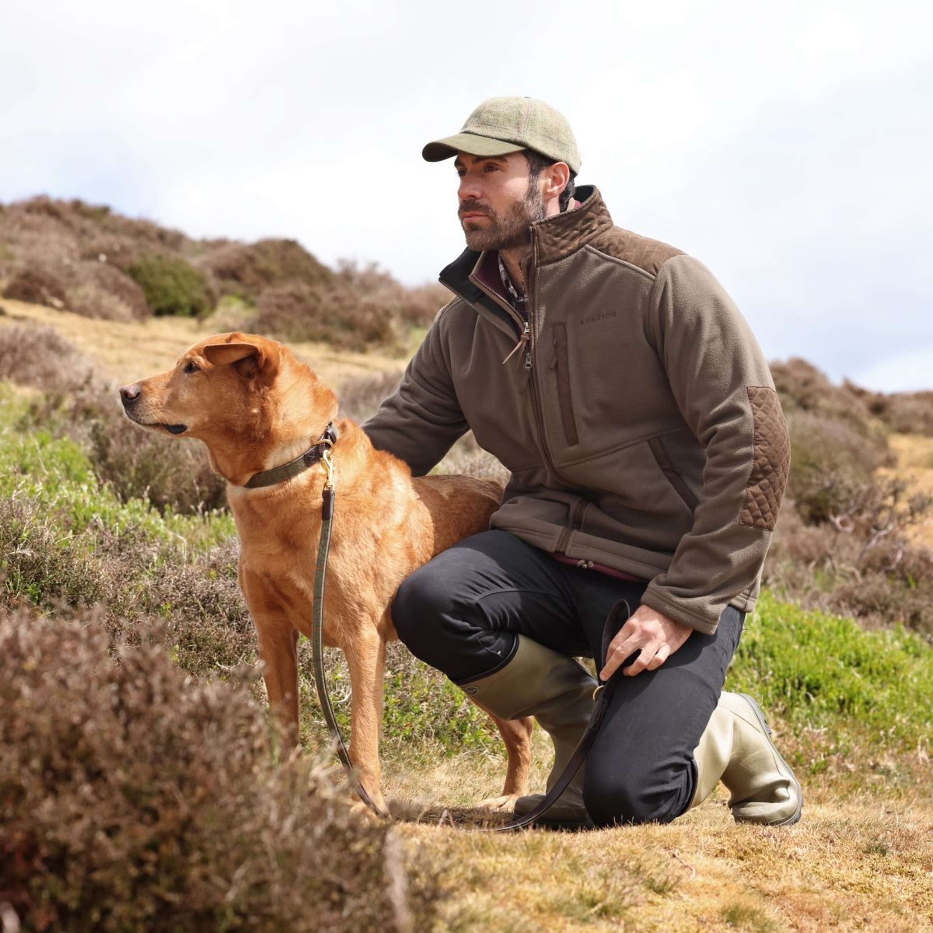 Aubrion by Shires Zip-Hoodie Heritage Fleece Dark Olive