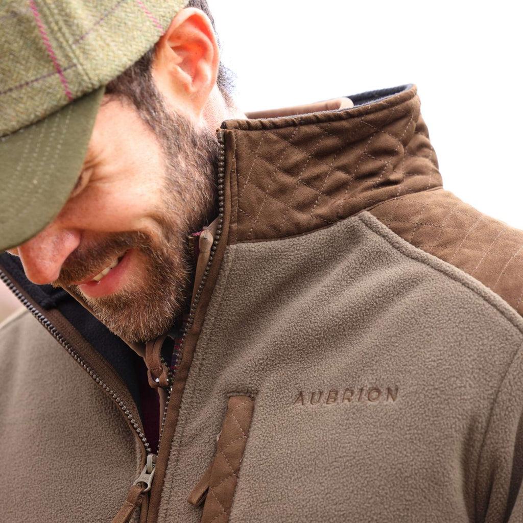 Aubrion by Shires Zip-Hoodie Heritage Fleece Dark Olive