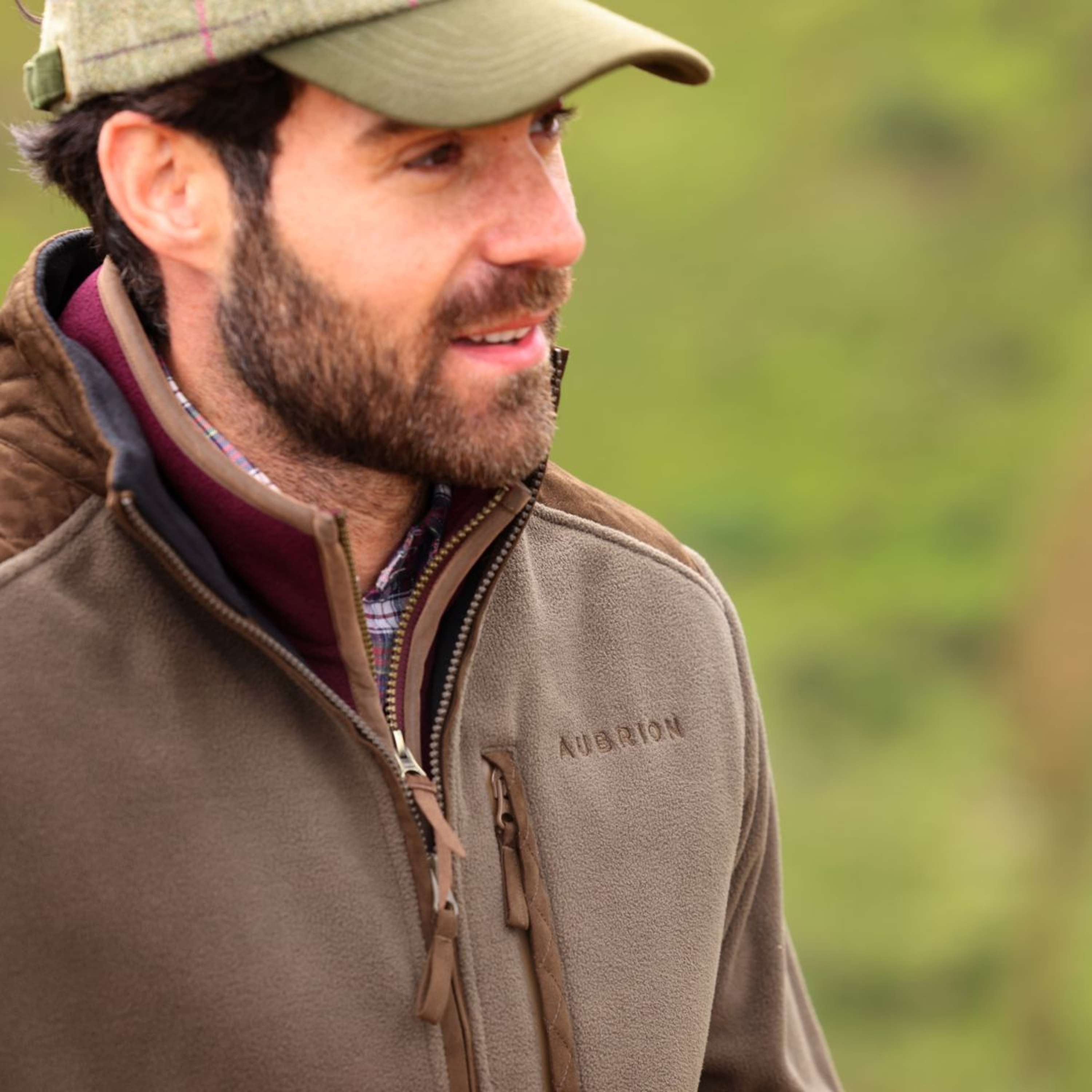 Aubrion by Shires Zip-Hoodie Heritage Fleece Dark Olive
