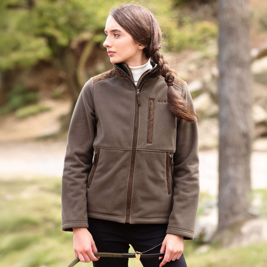 Aubrion by Shires Zip-Hoodie Heritage Fleece Dark Olive