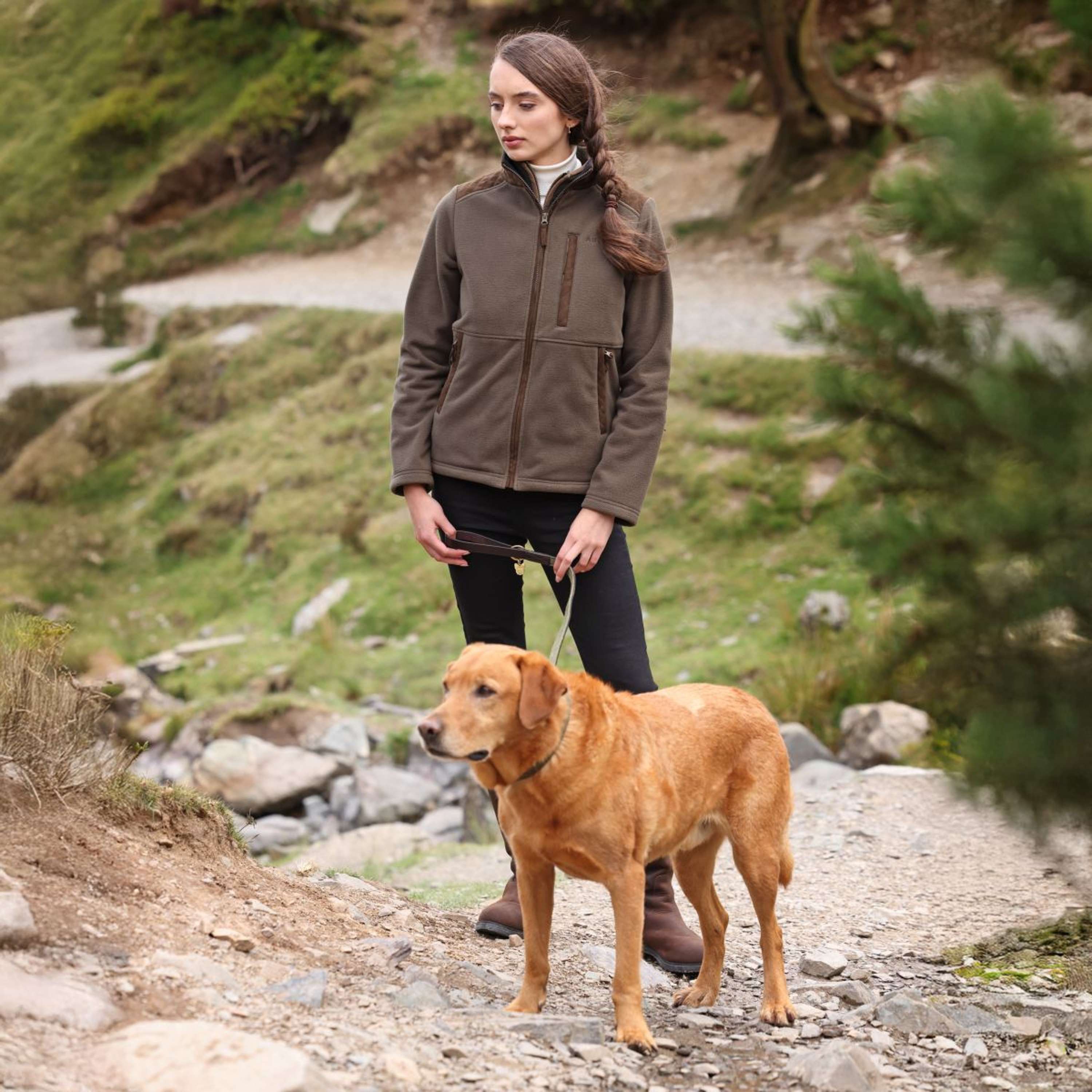 Aubrion by Shires Zip-Hoodie Heritage Fleece Dark Olive