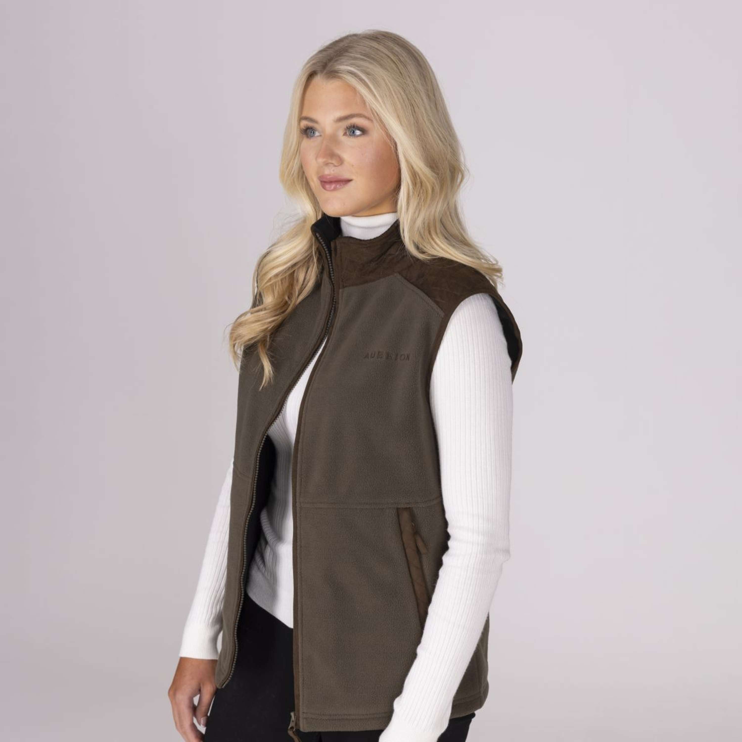 Aubrion by Shires Bodywarmer Heritage Fleece Dark Olive