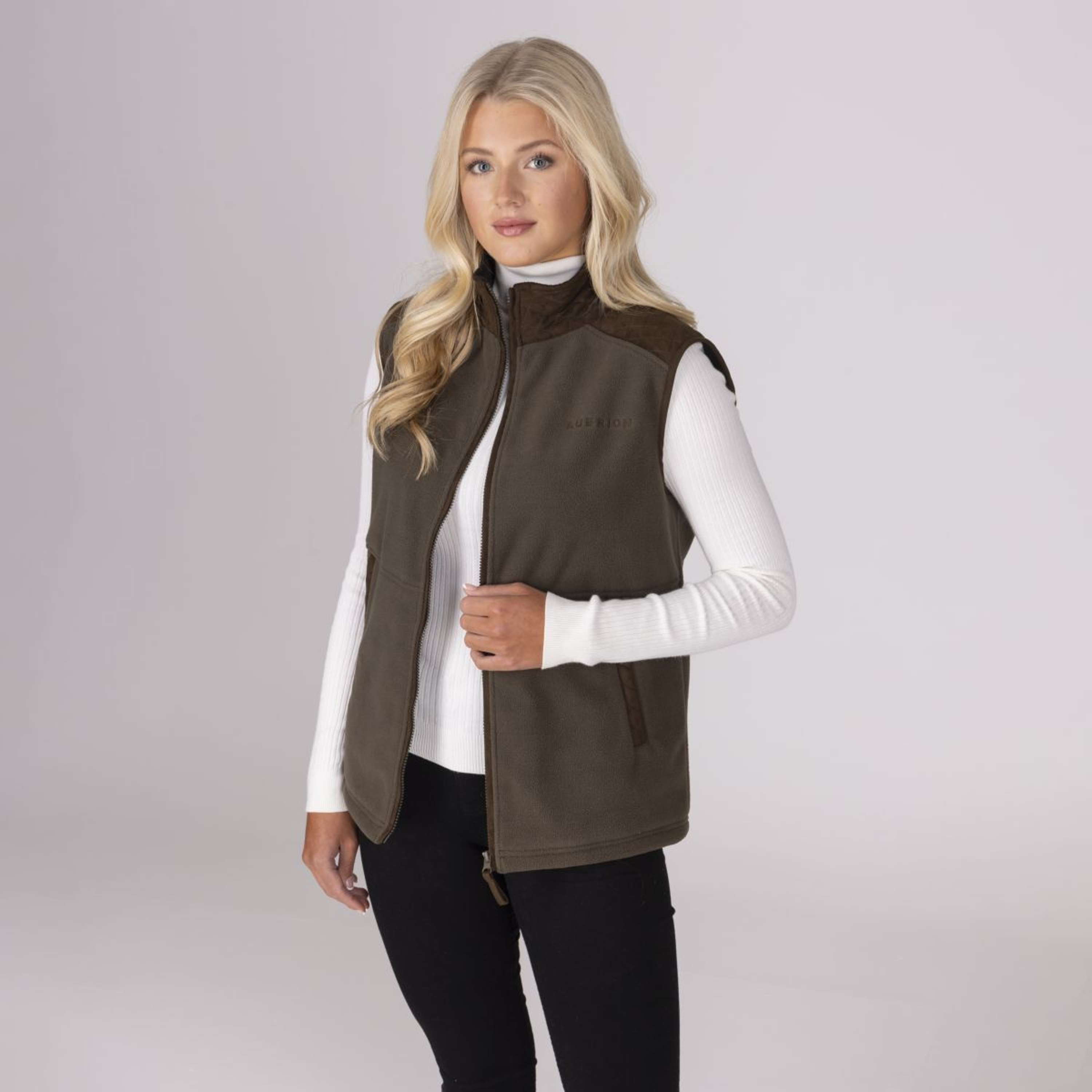 Aubrion by Shires Bodywarmer Heritage Fleece Dark Olive