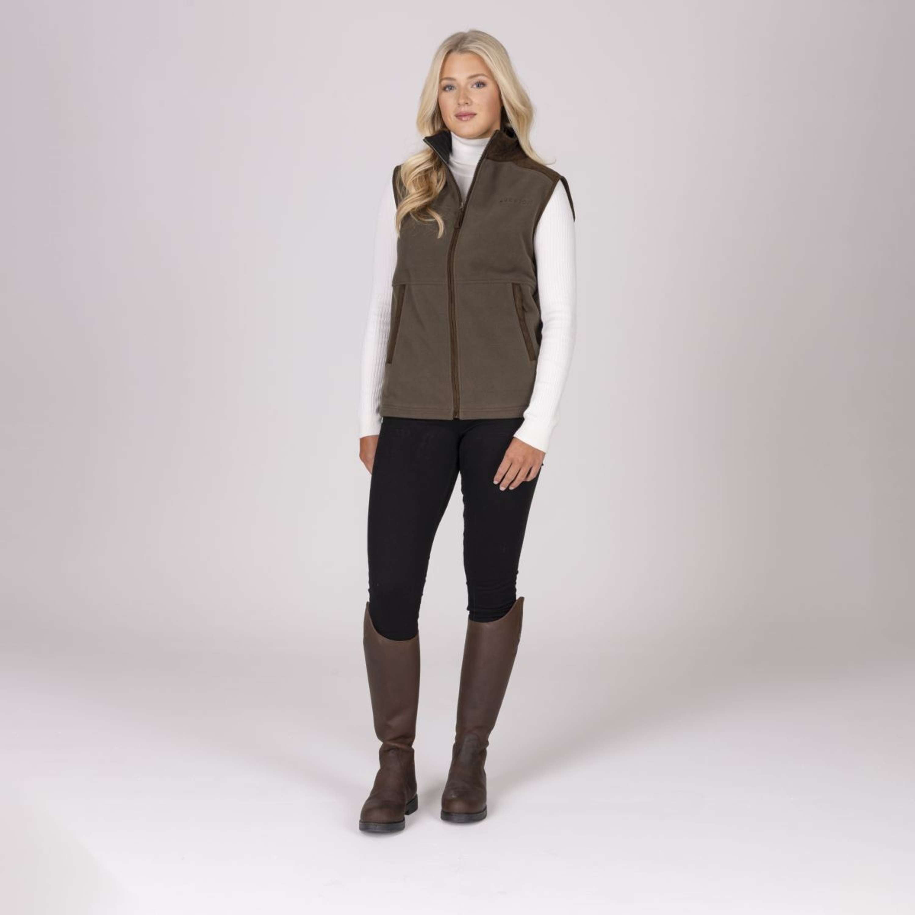 Aubrion by Shires Bodywarmer Heritage Fleece Dark Olive