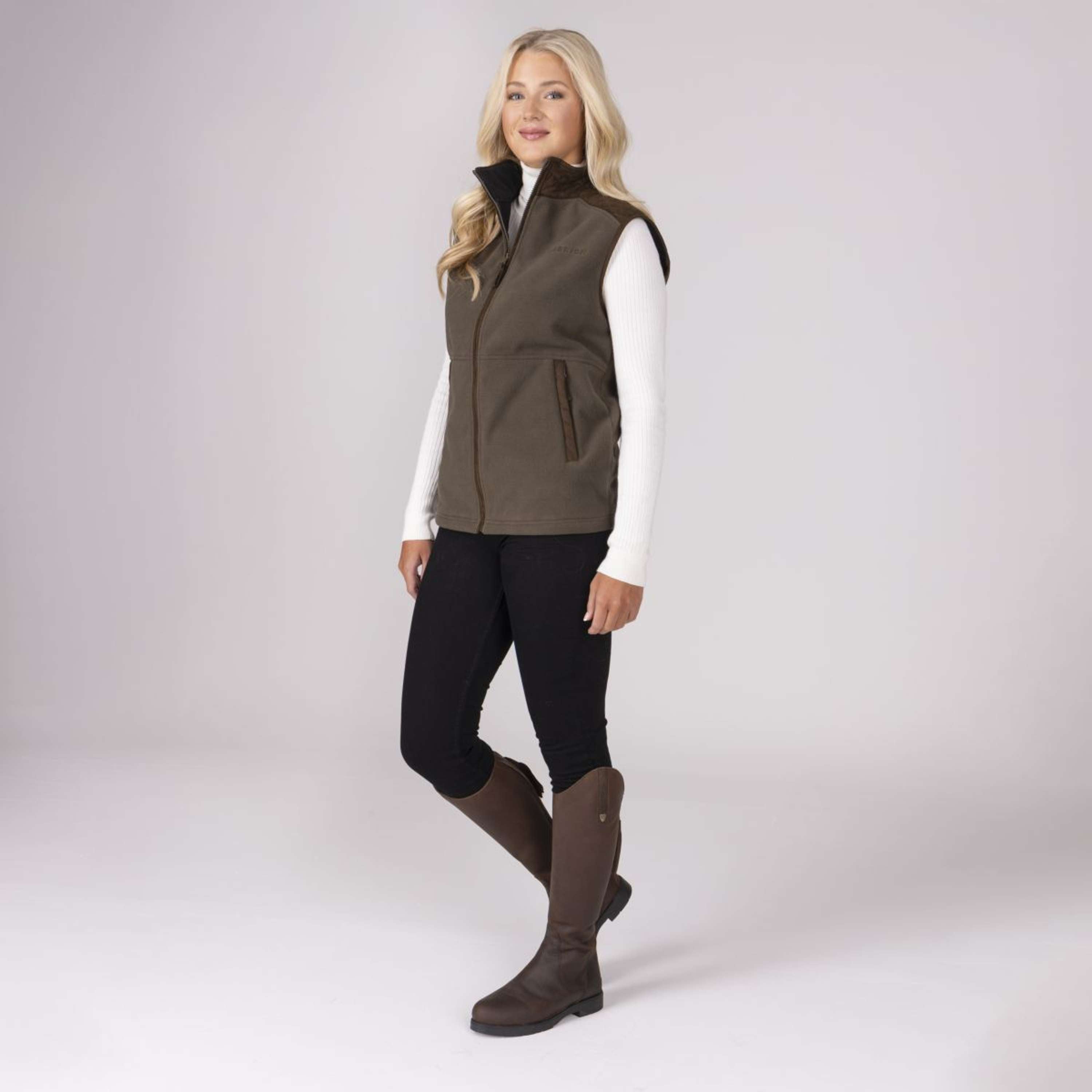Aubrion by Shires Bodywarmer Heritage Fleece Dark Olive