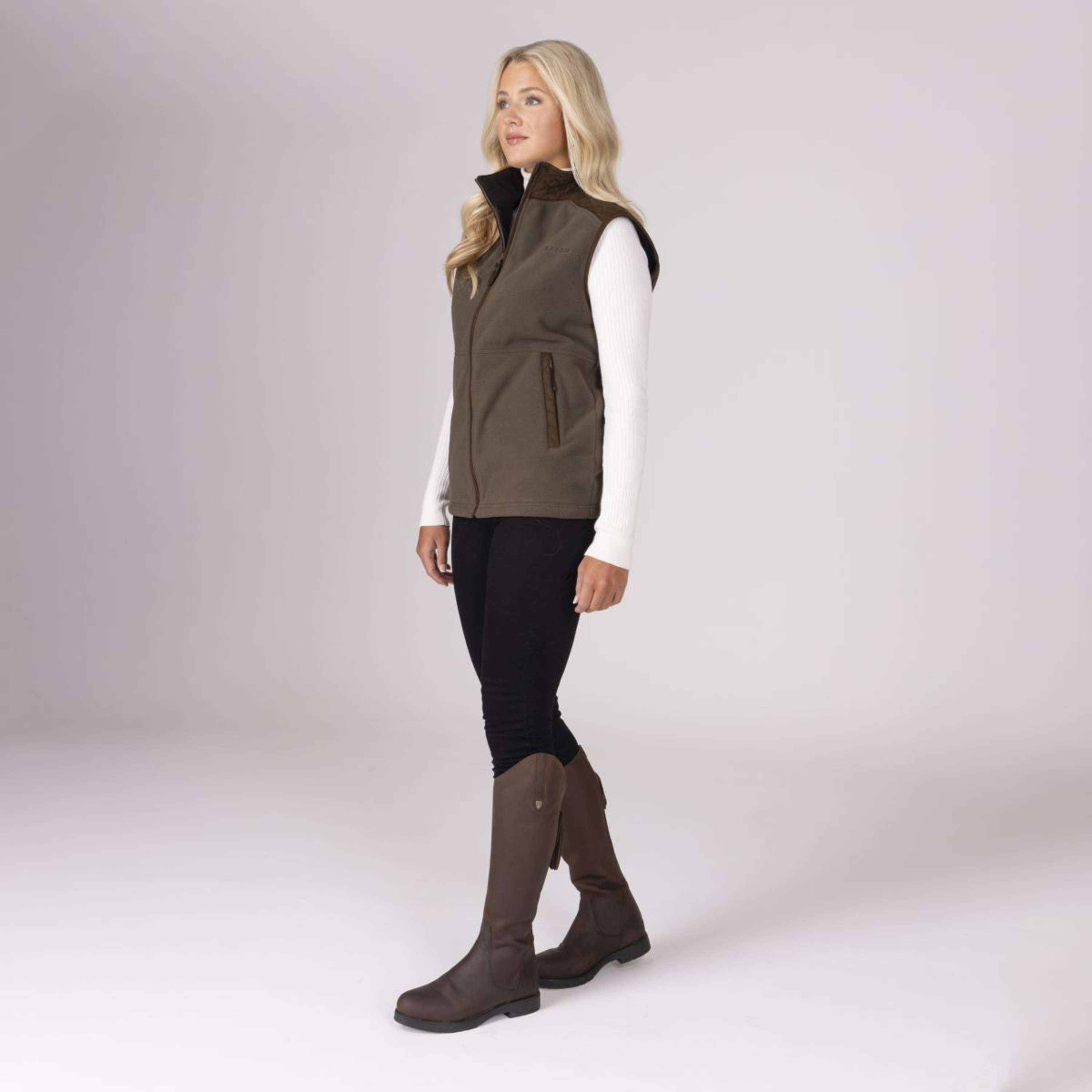 Aubrion by Shires Bodywarmer Heritage Fleece Dark Olive