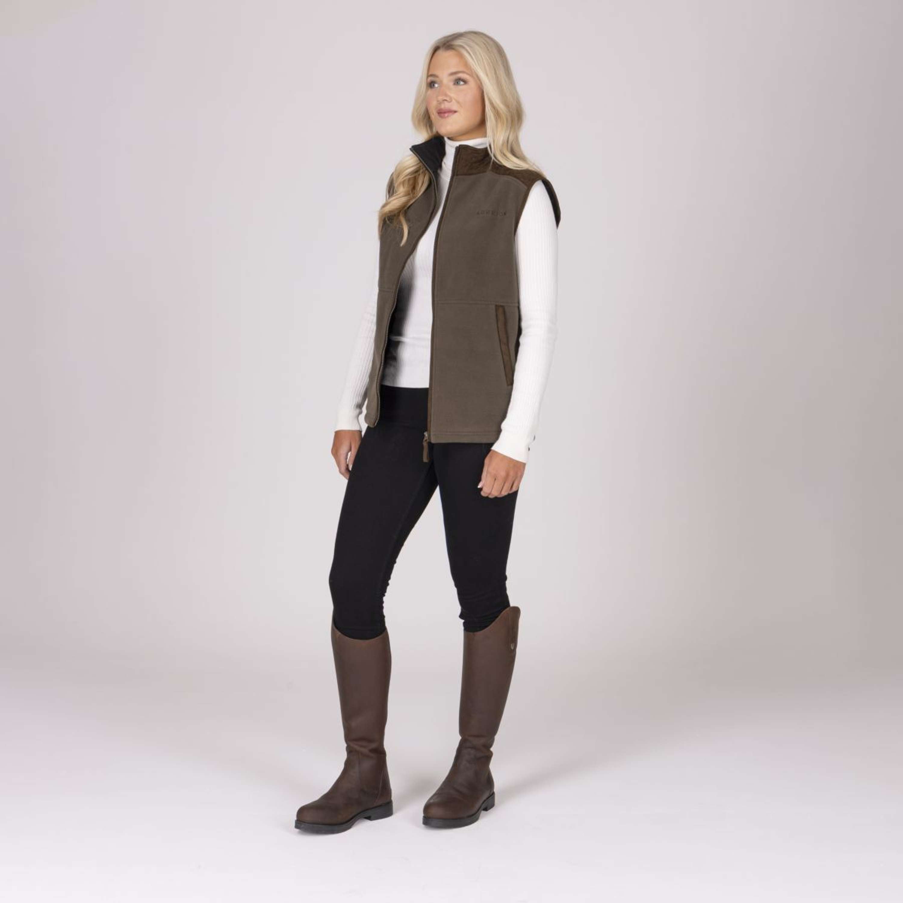 Aubrion by Shires Bodywarmer Heritage Fleece Dark Olive