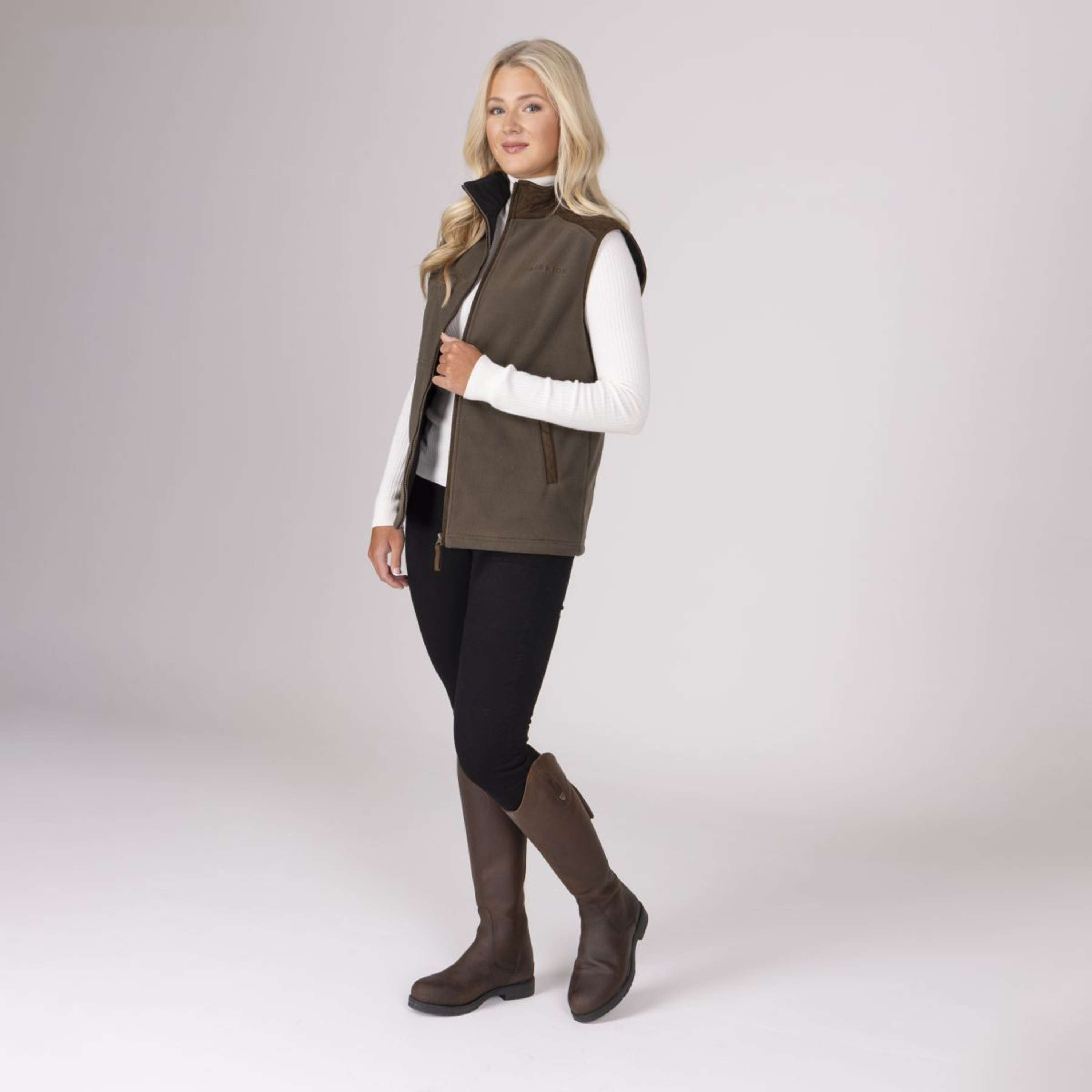 Aubrion by Shires Bodywarmer Heritage Fleece Dark Olive