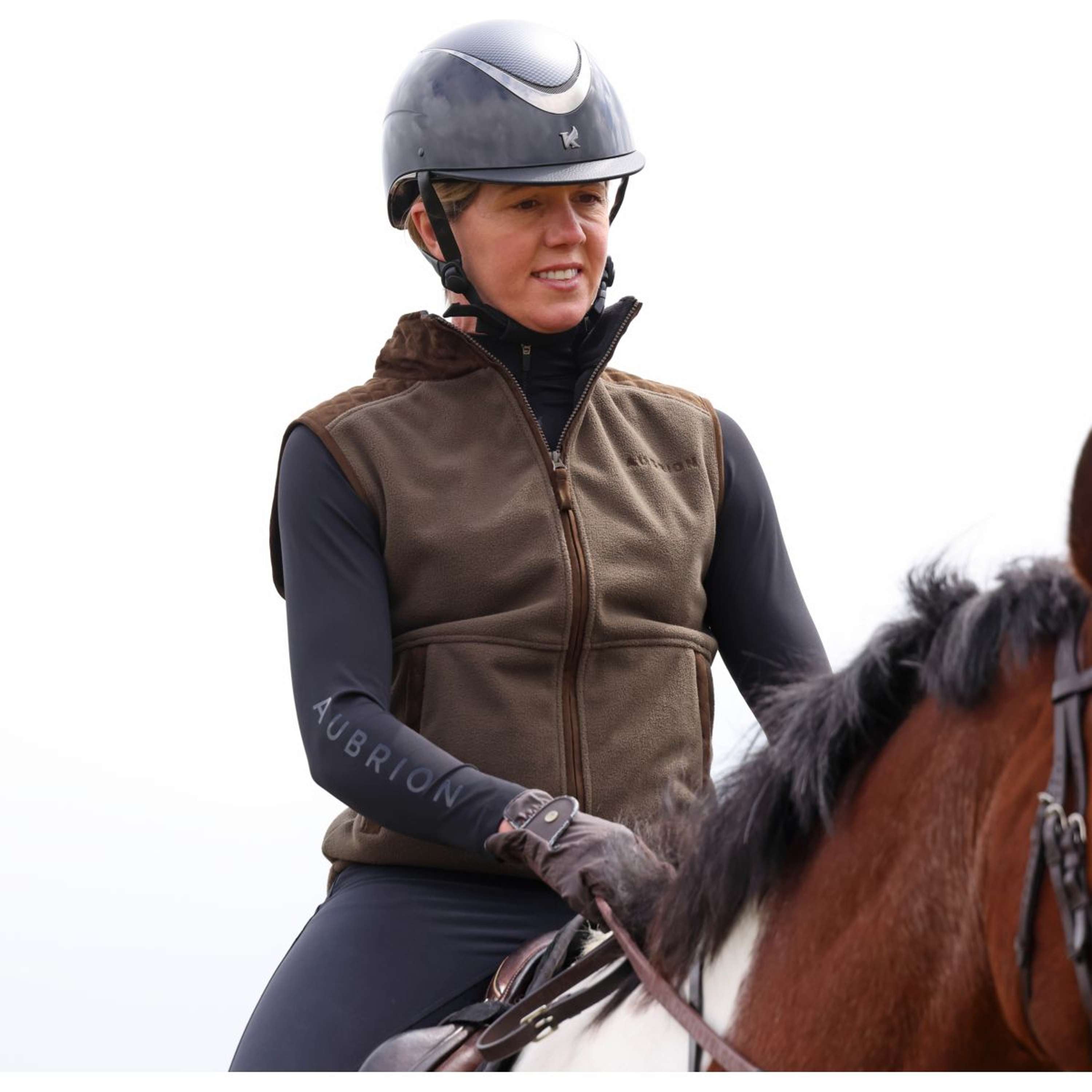Aubrion by Shires Bodywarmer Heritage Fleece Dark Olive