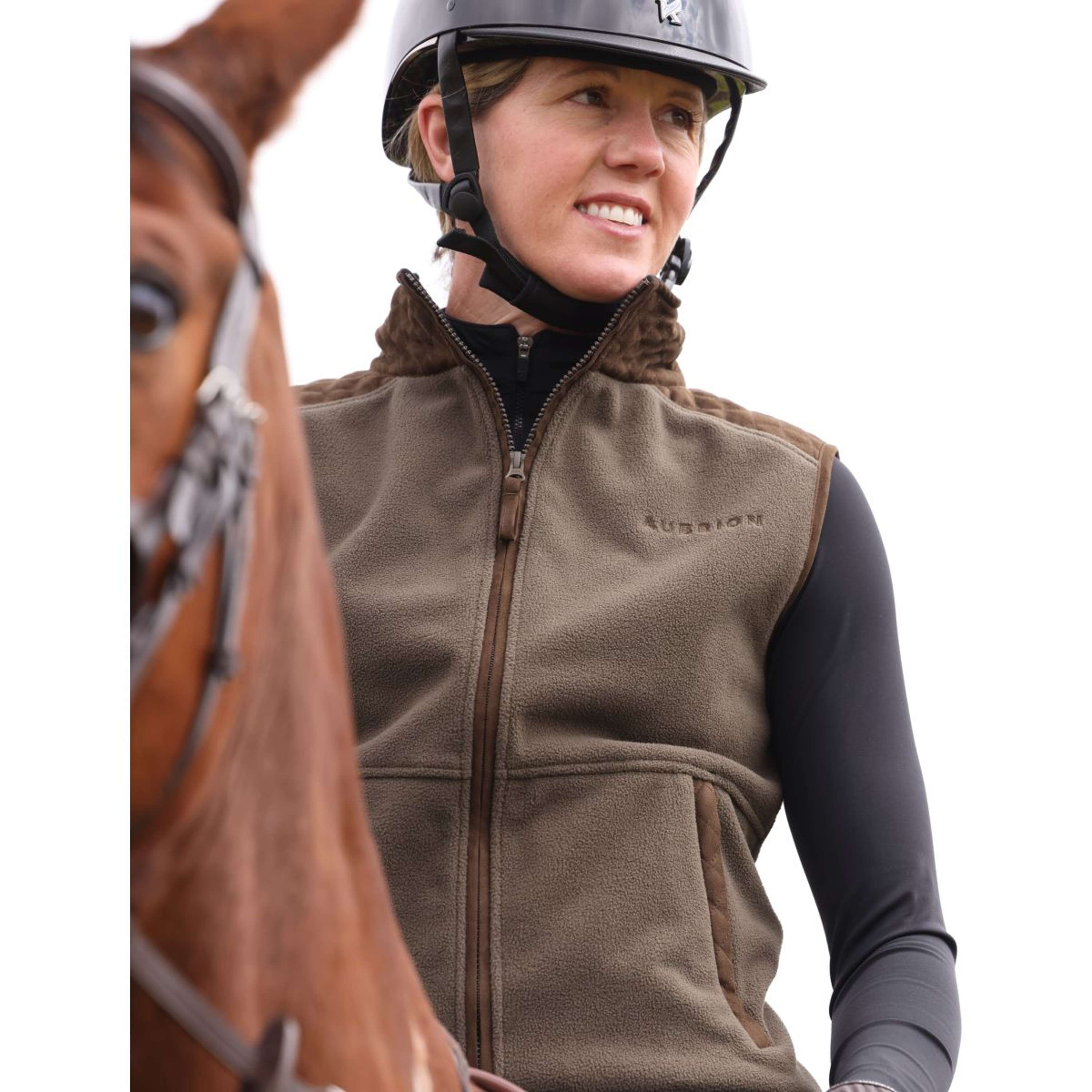 Aubrion by Shires Bodywarmer Heritage Fleece Dark Olive