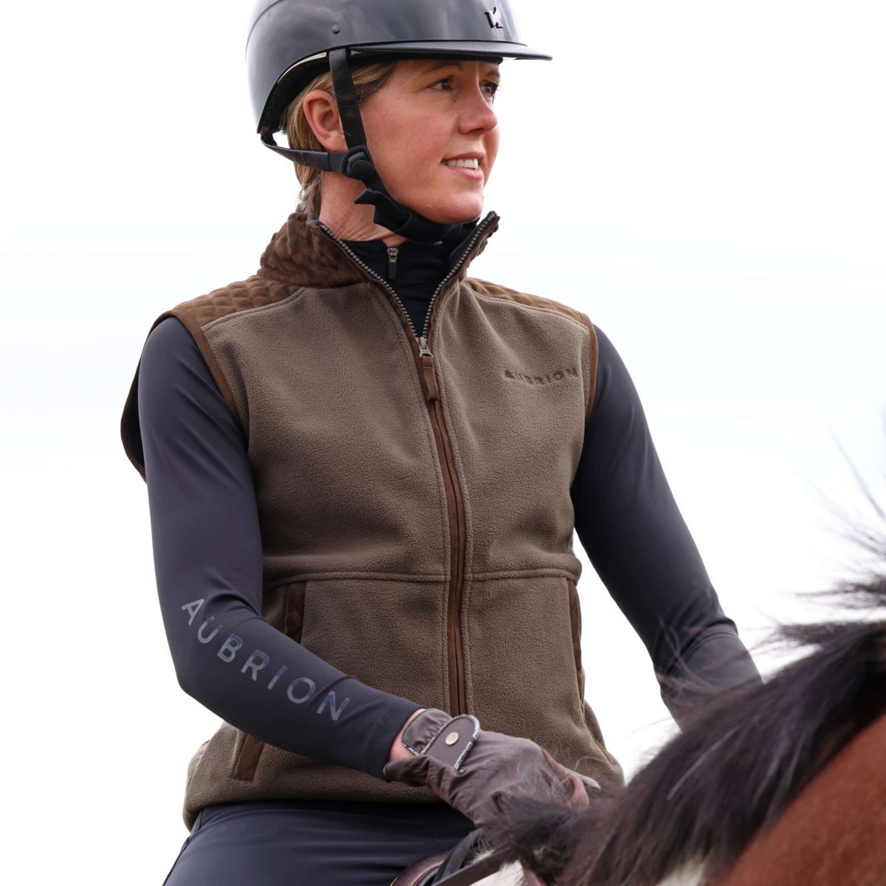 Aubrion by Shires Bodywarmer Heritage Fleece Dark Olive