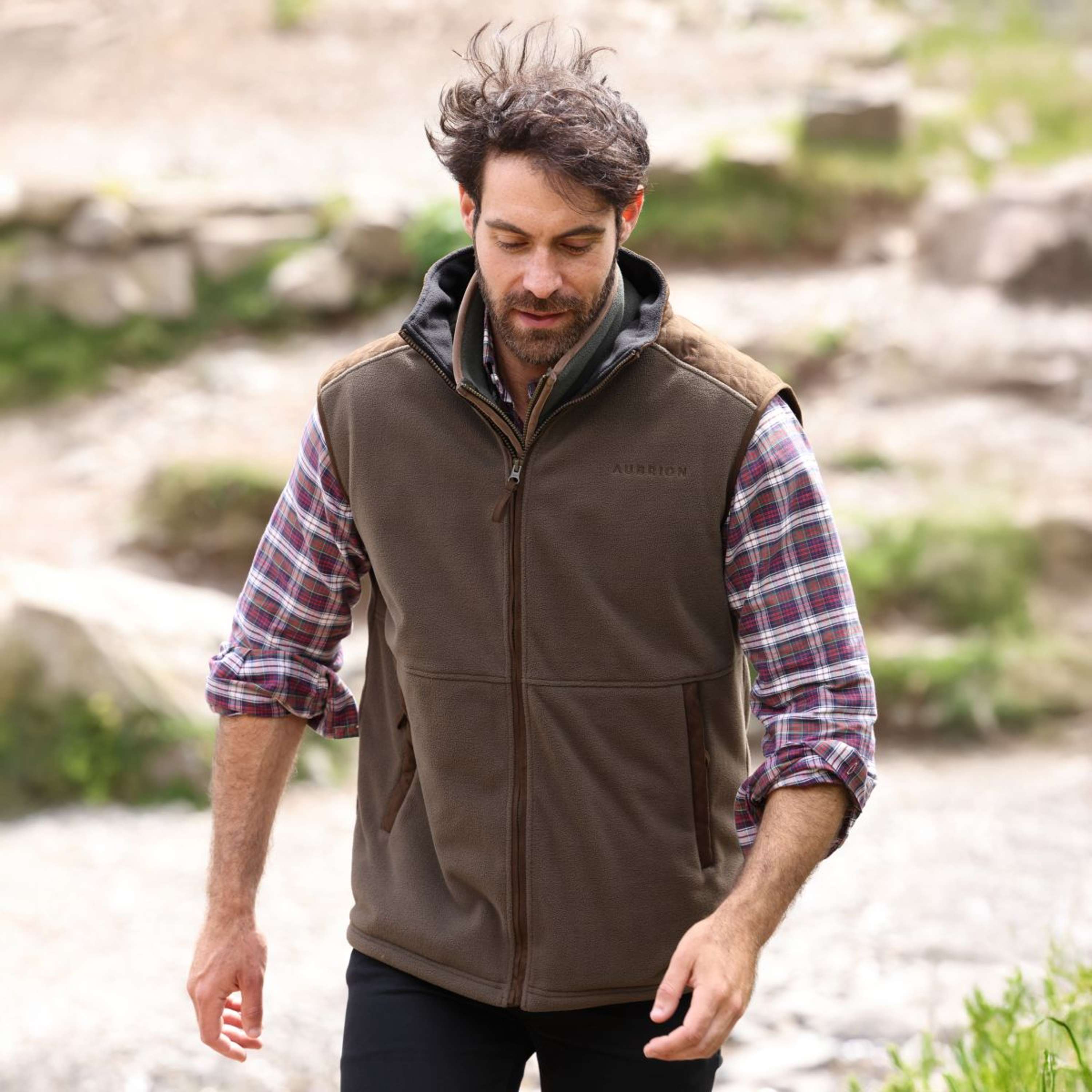 Aubrion by Shires Bodywarmer Heritage Fleece Dark Olive