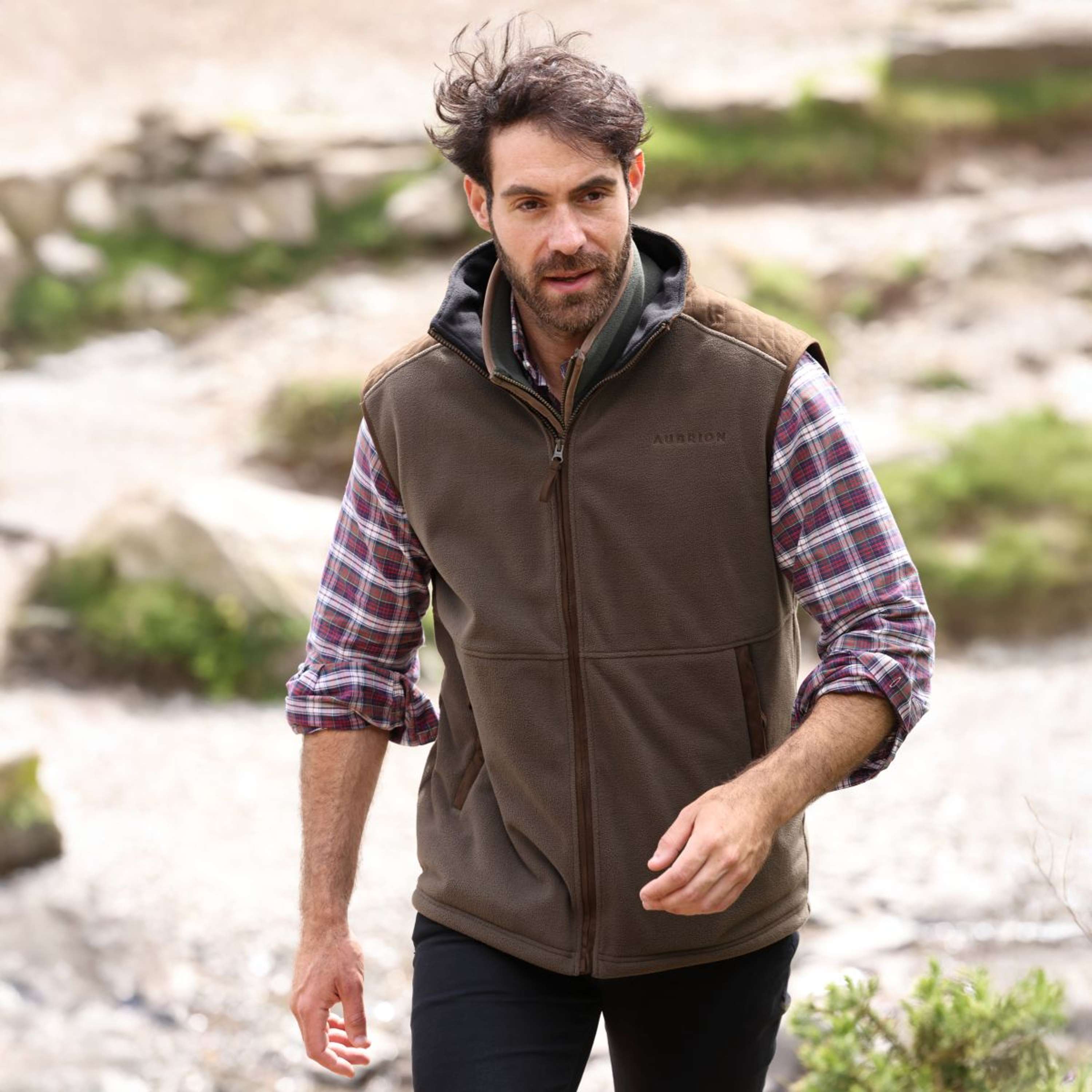 Aubrion by Shires Bodywarmer Heritage Fleece Dark Olive