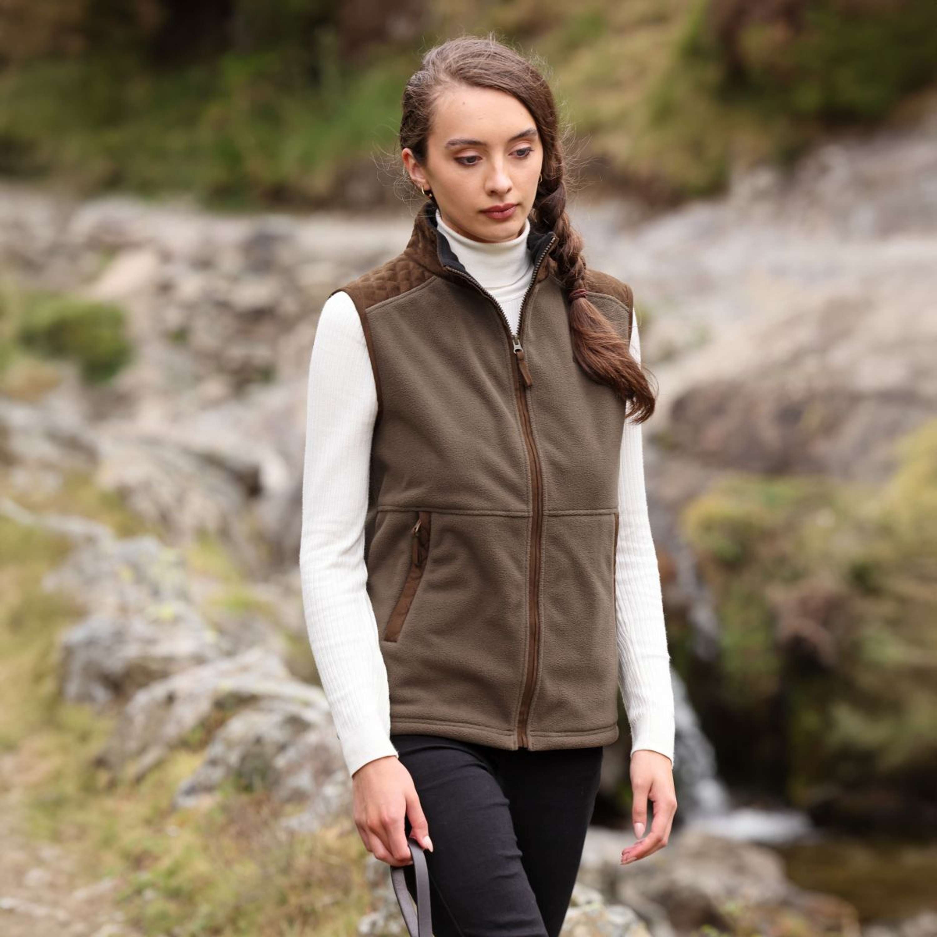 Aubrion by Shires Bodywarmer Heritage Fleece Dark Olive