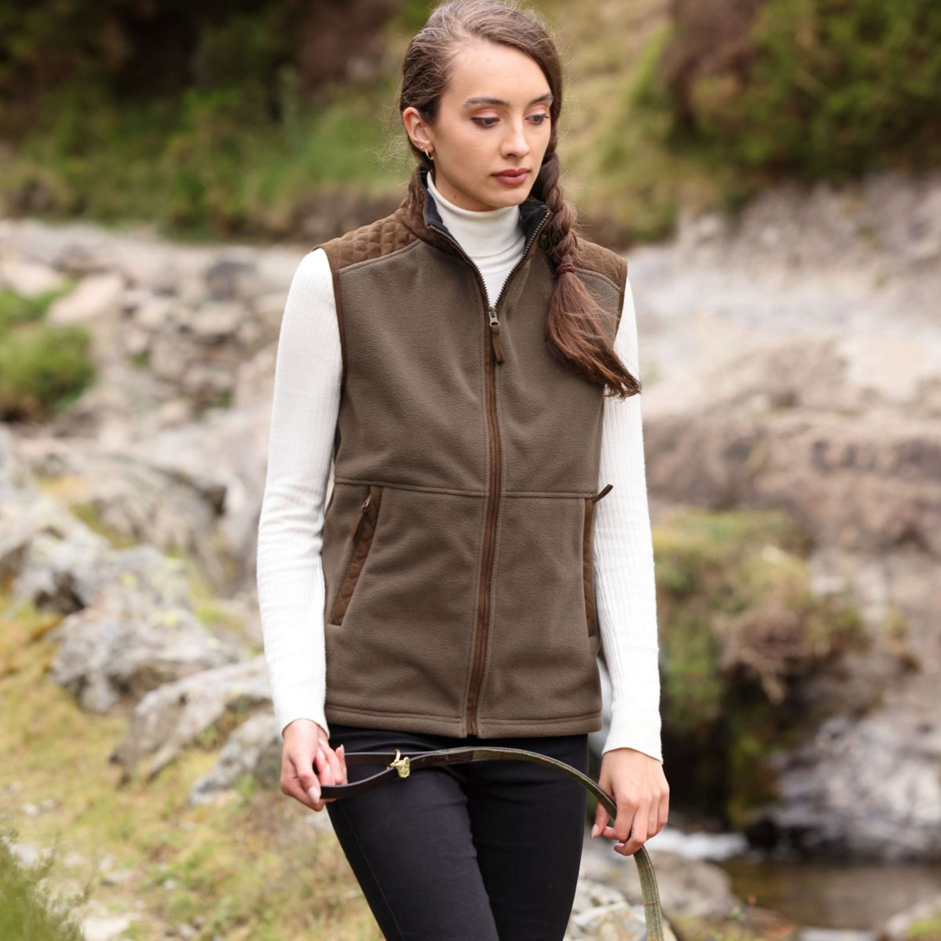 Aubrion by Shires Bodywarmer Heritage Fleece Dark Olive
