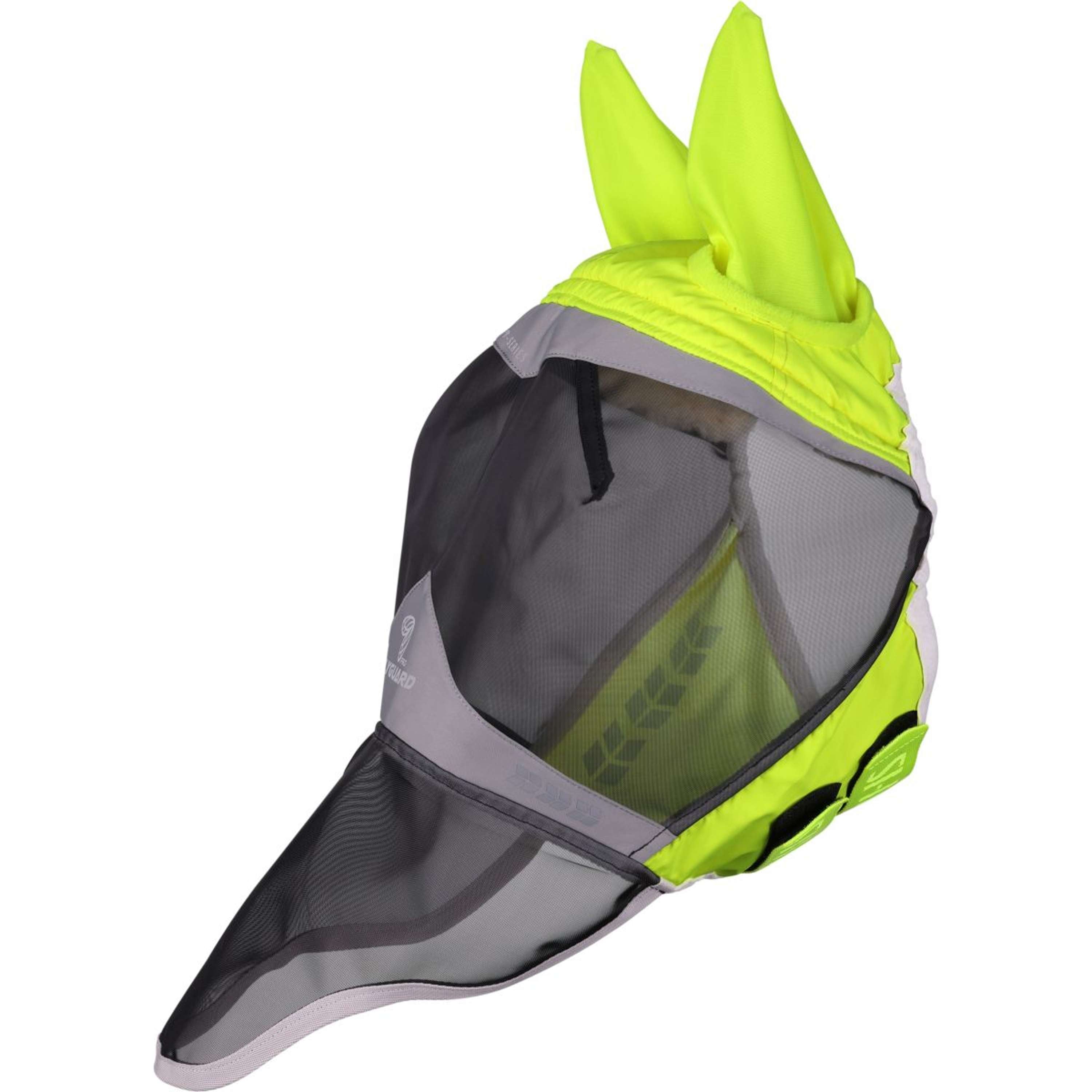 FlyGuard by Shires Fly Mask Pro Hi-Viz Fine Mesh with Ears and Nose fluorescent-yellow