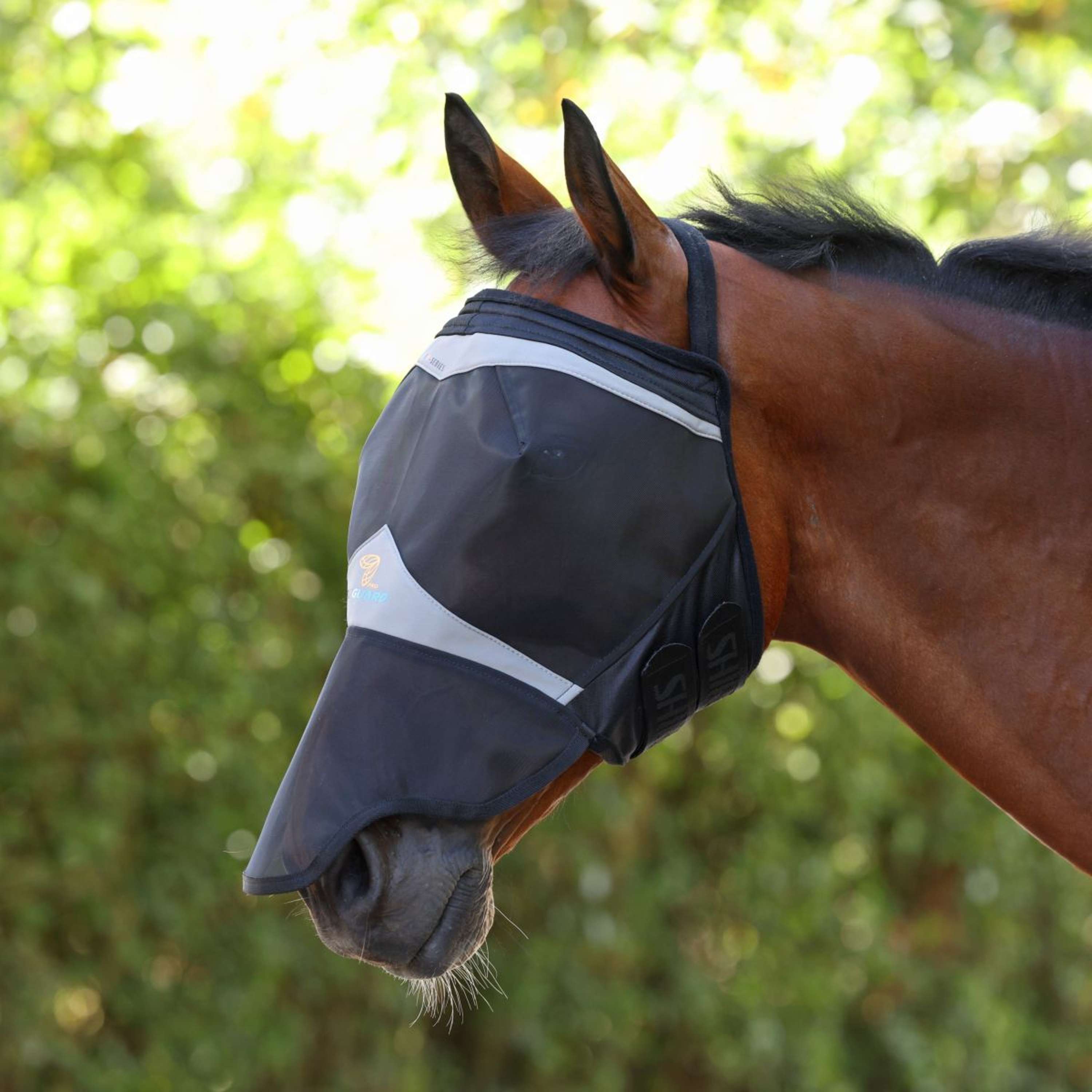 FlyGuard by Shires Fly Mask Pro Fine Mesh Earless with Nose Jet