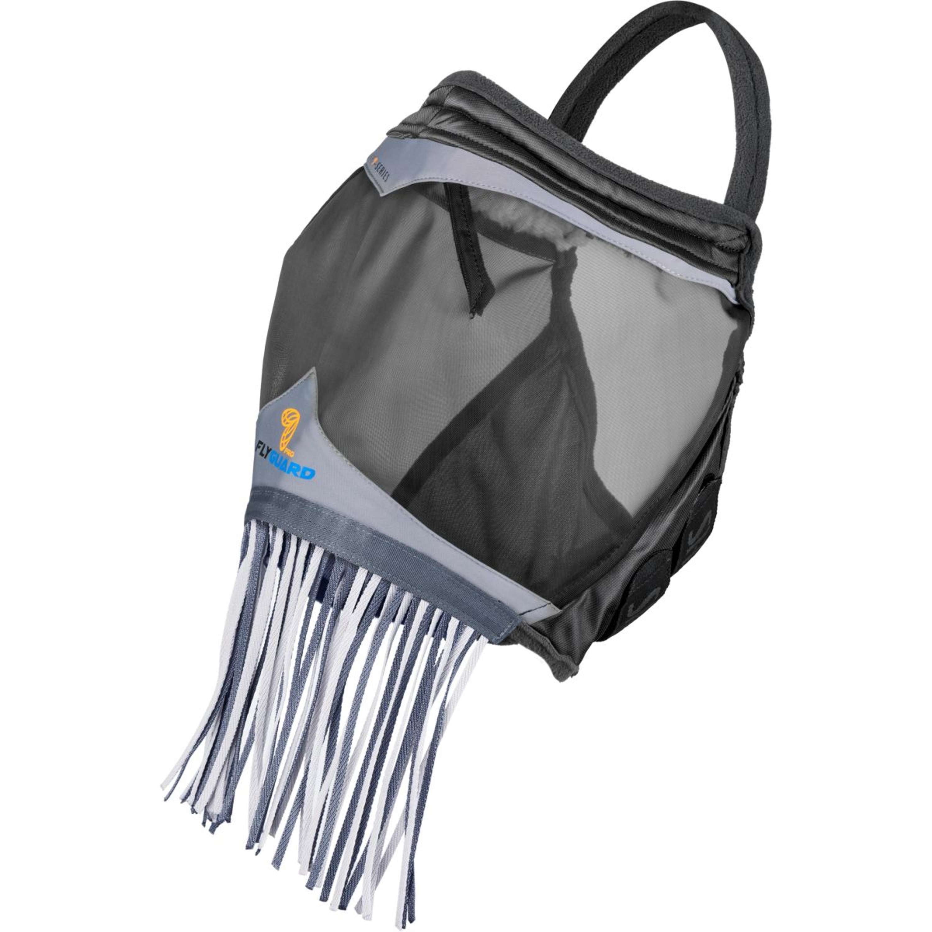 FlyGuard by Shires Fly Mask Pro Fine Mesh Earless with Fringe Jet