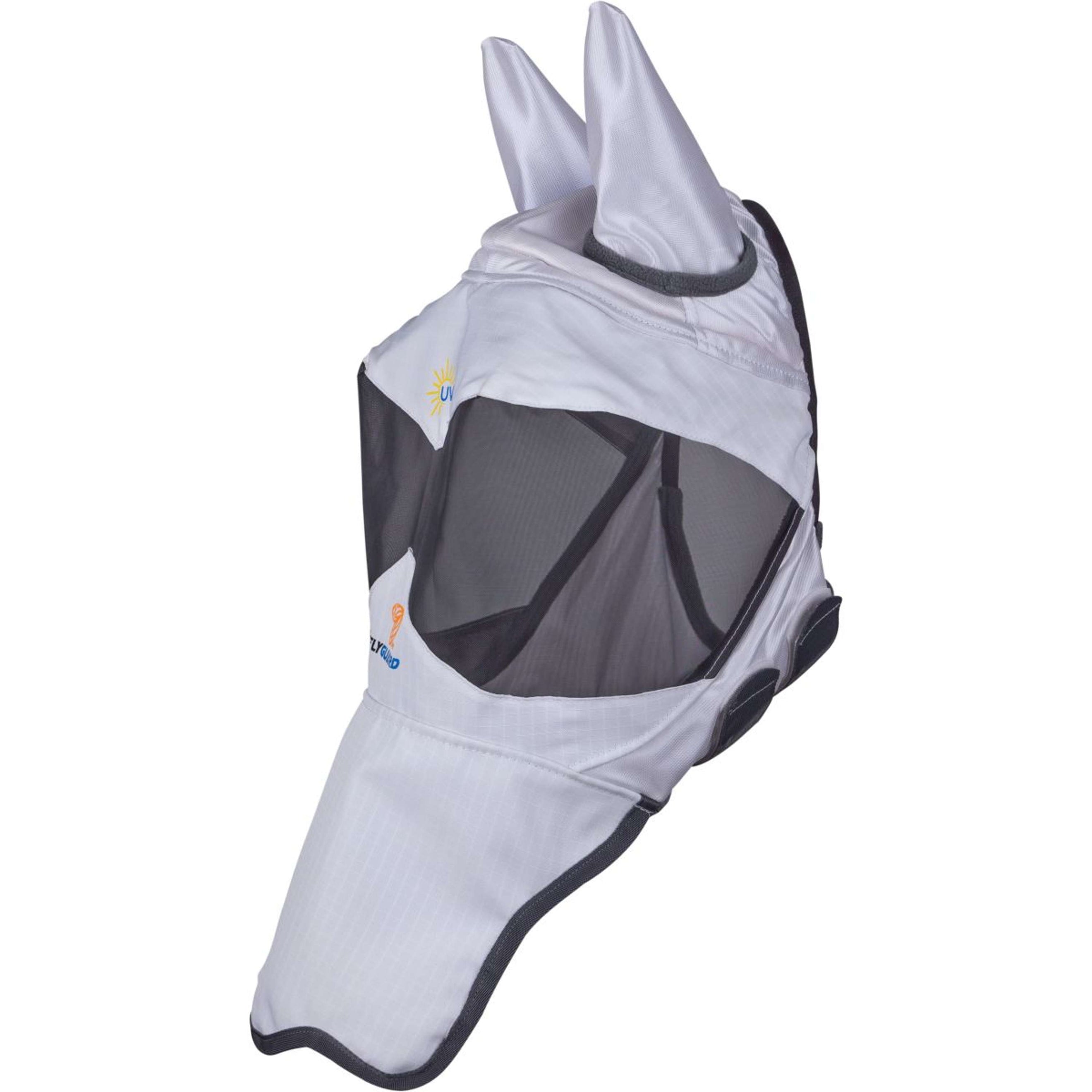 FlyGuard Fly Mask Pro Sun Shade with Ears and Nose White