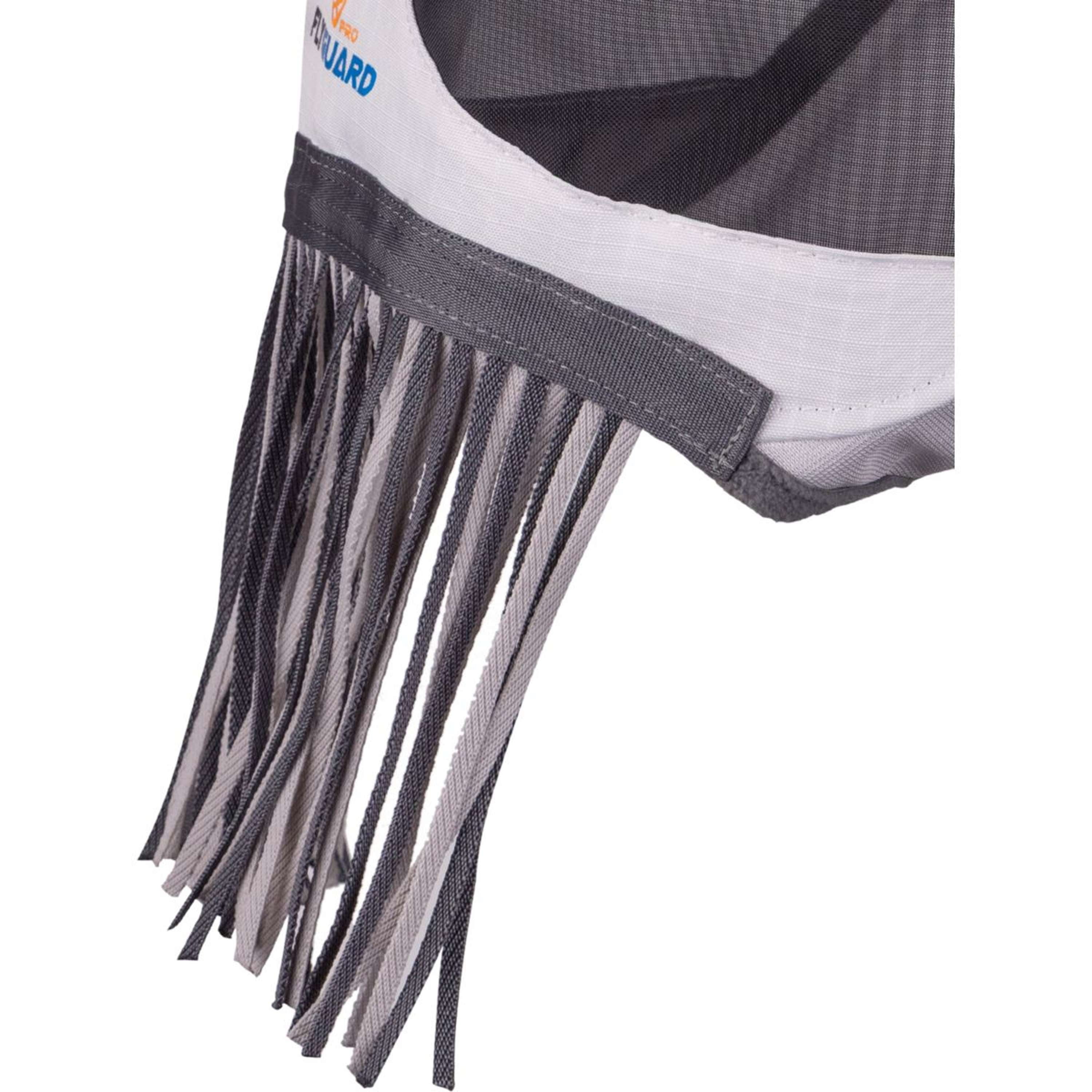 FlyGuard by Shires Fly Mask Pro Sun Shade with Ears and Tassels White