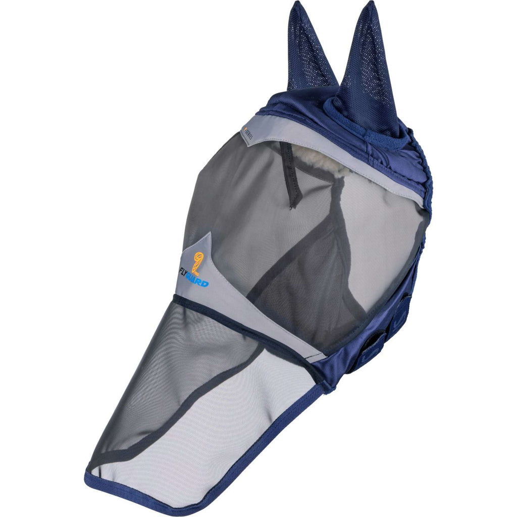 FlyGuard by Shires Fly Mask Pro Fine Mesh with Ears and a Nose Protection Navy