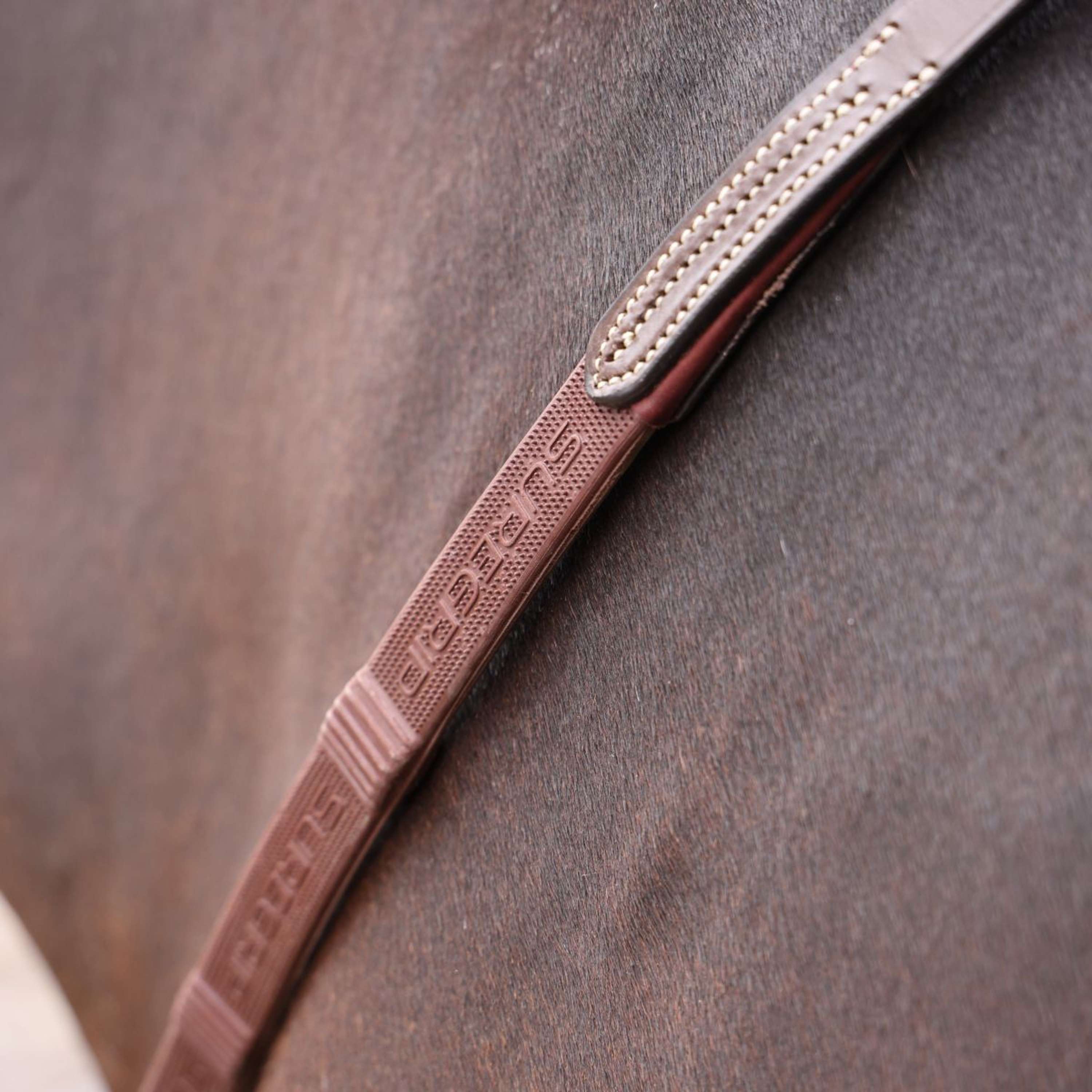 Velociti by Shires Reins Lusso Elite Pro SureGrip Havana