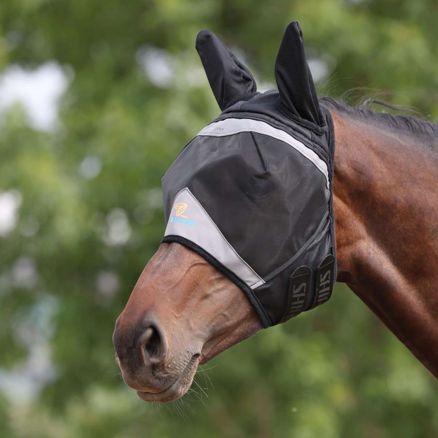 FlyGuard by Shires Fly Mask Pro Fine Mesh with Ears Jet