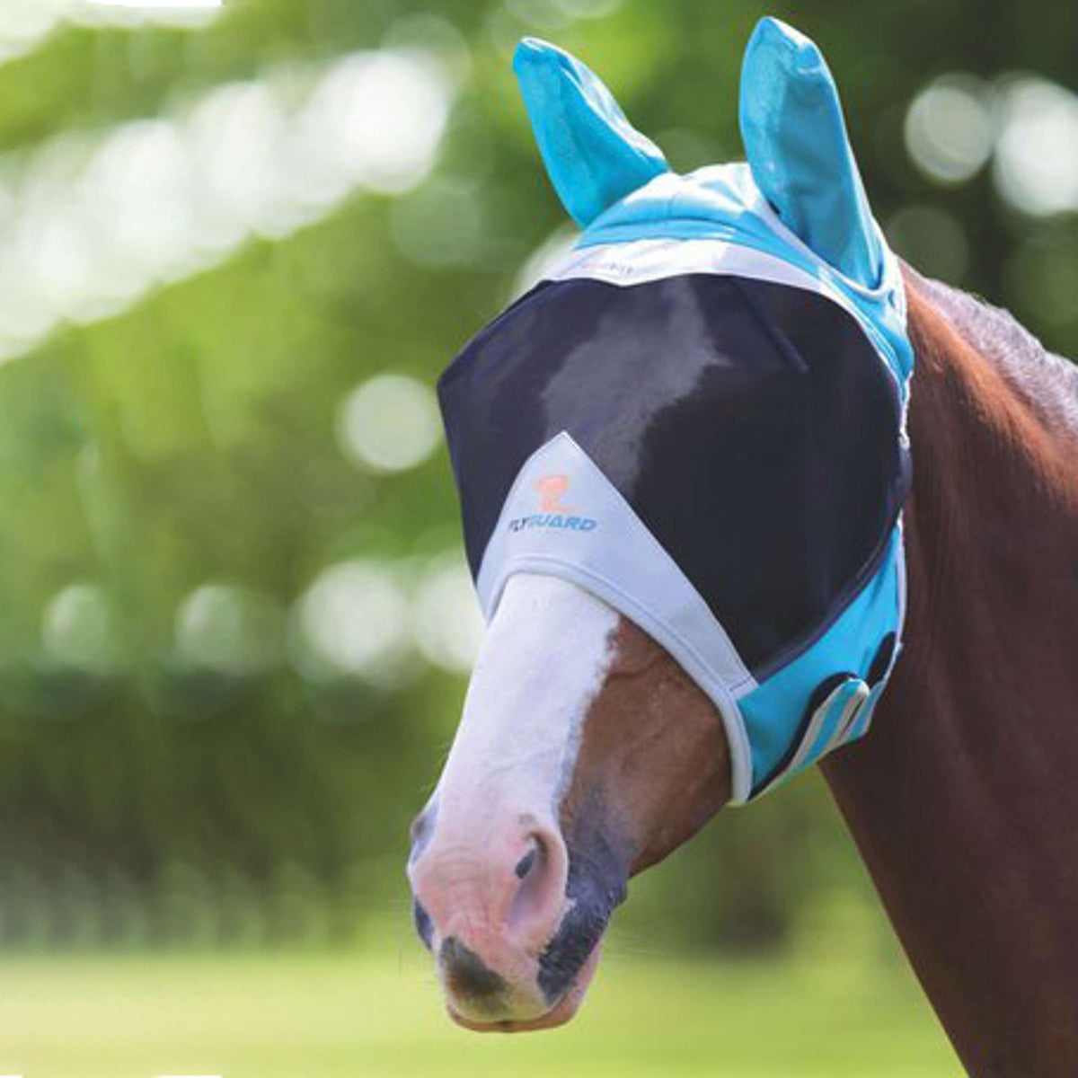 Shires Fly Mask Mesh with Ears Teal