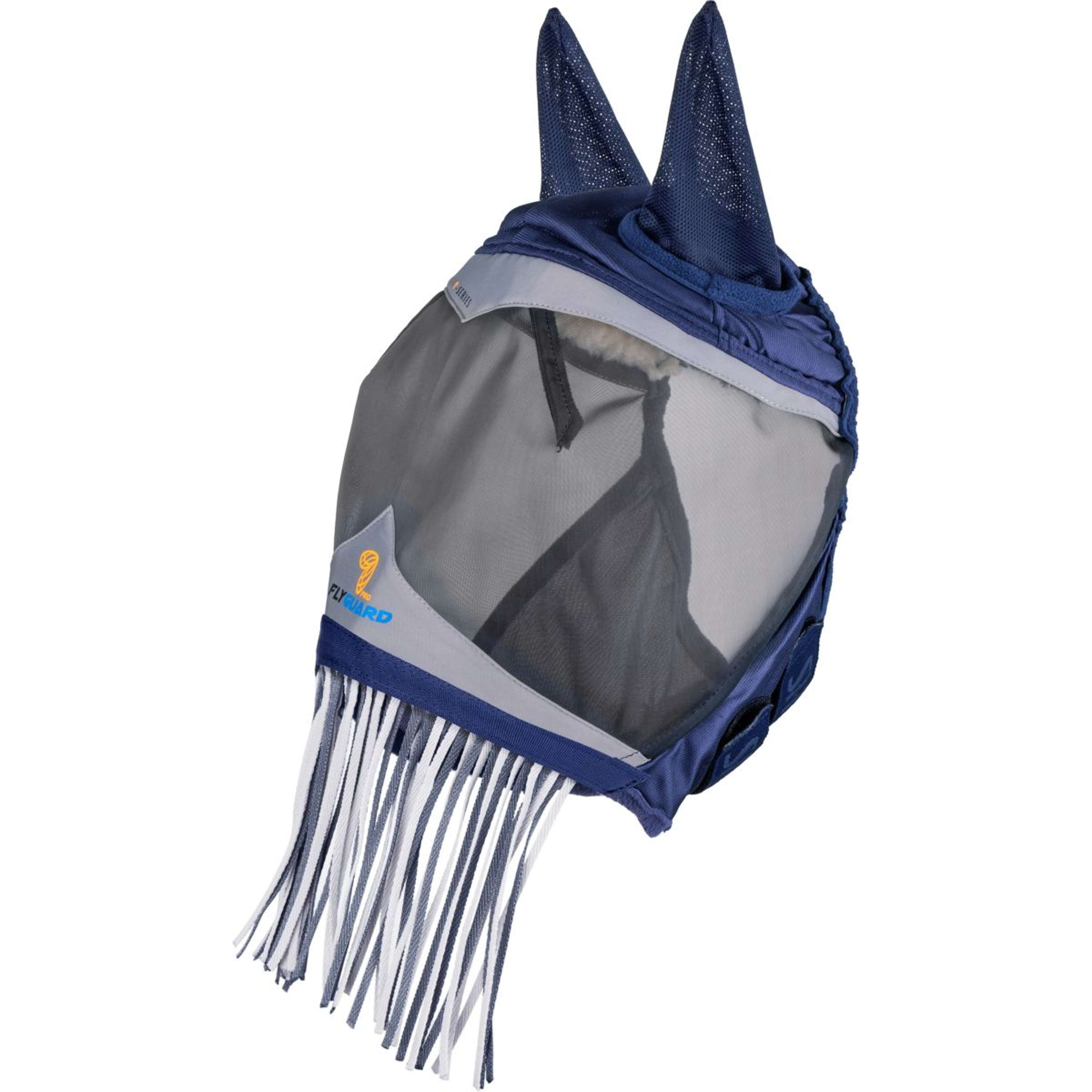 FlyGuard by Shires Fly Mask Pro Fine Mesh with Ears and Tassels Navy